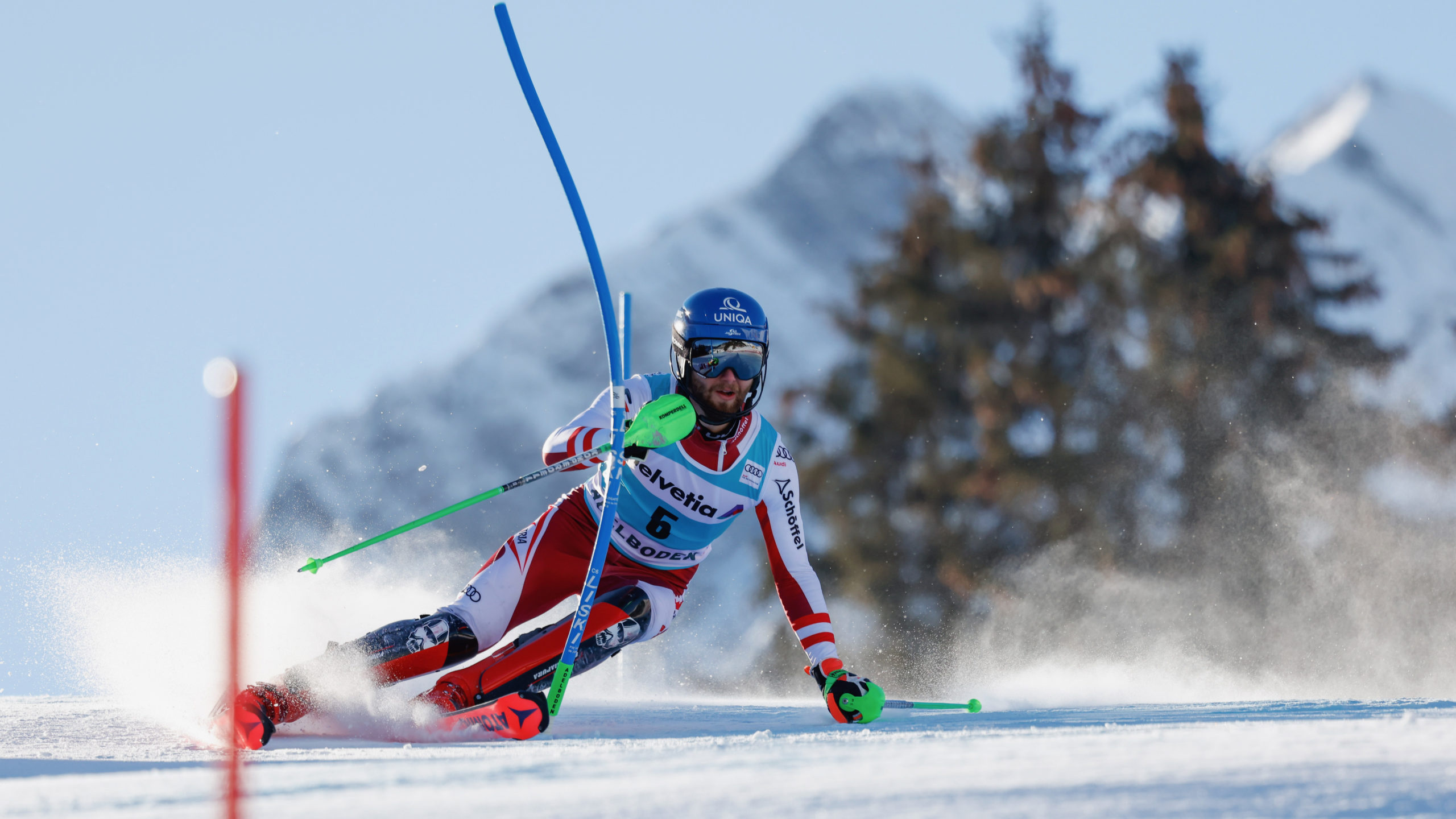 Marco Schwarz, Adelboden les suisses, Battus dun rien, Skistar, 2560x1440 HD Desktop