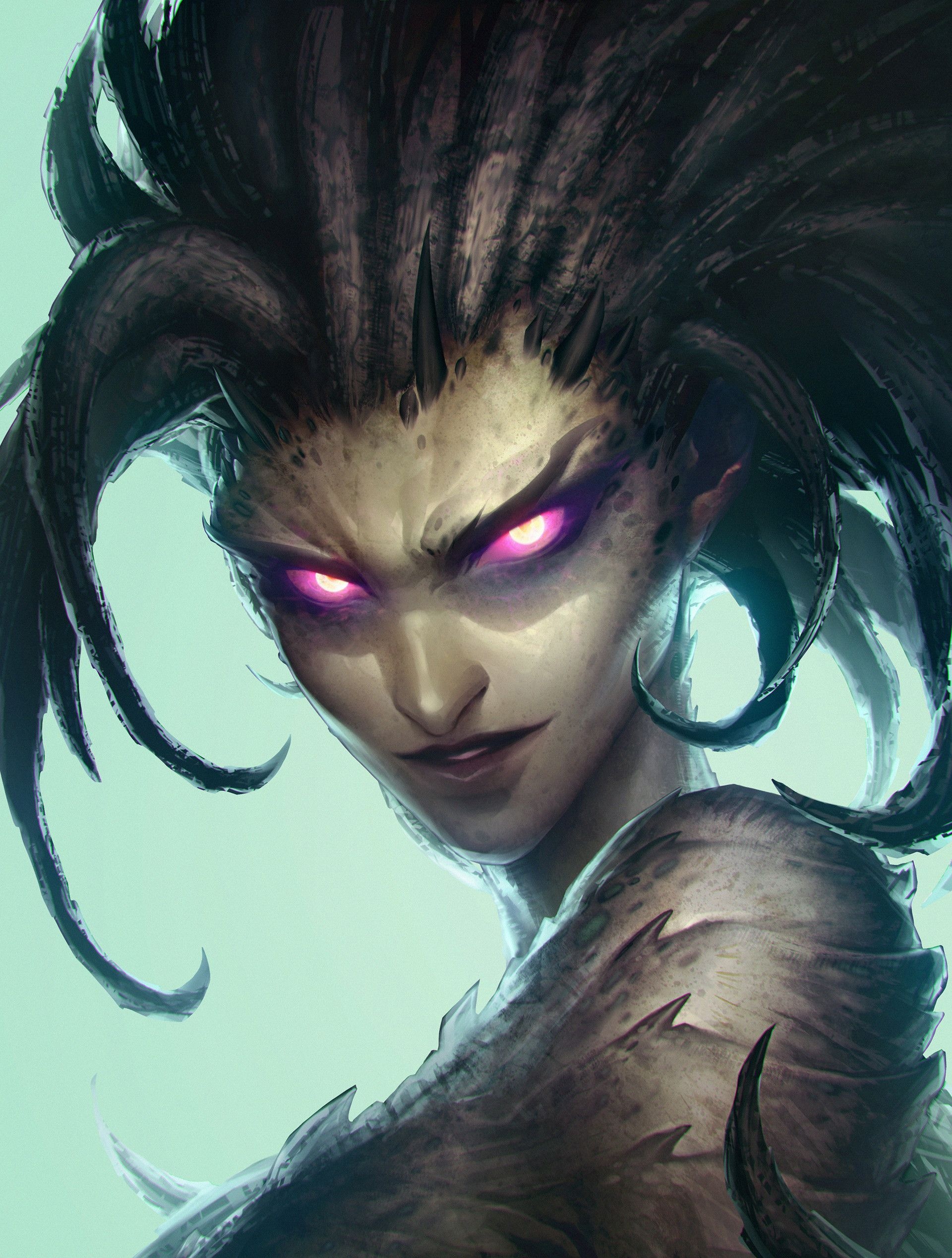 Blizzard fan art, Kerrigan, StarCraft, StarCraft Zerg, 1920x2540 HD Phone