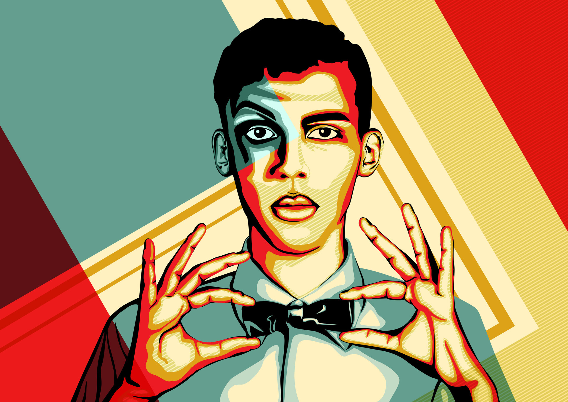 Stromae art, ArtStation illustration, 1920x1360 HD Desktop