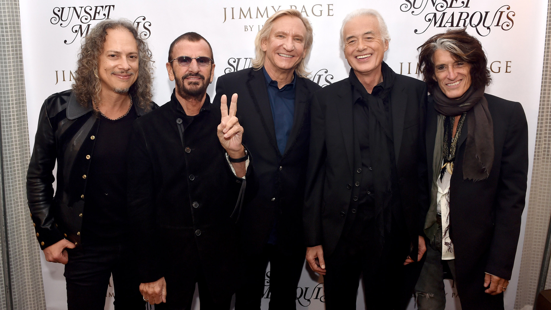 Joe Perry, Jimmy Page, book celebration, Ringo Starr, 1920x1080 Full HD Desktop