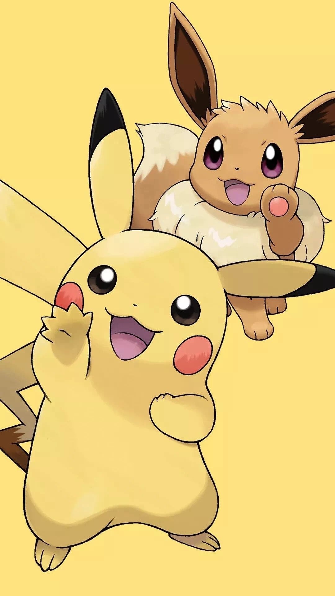 Pikachu, Eevee, Pokemon, Full HD Phone wallpaper