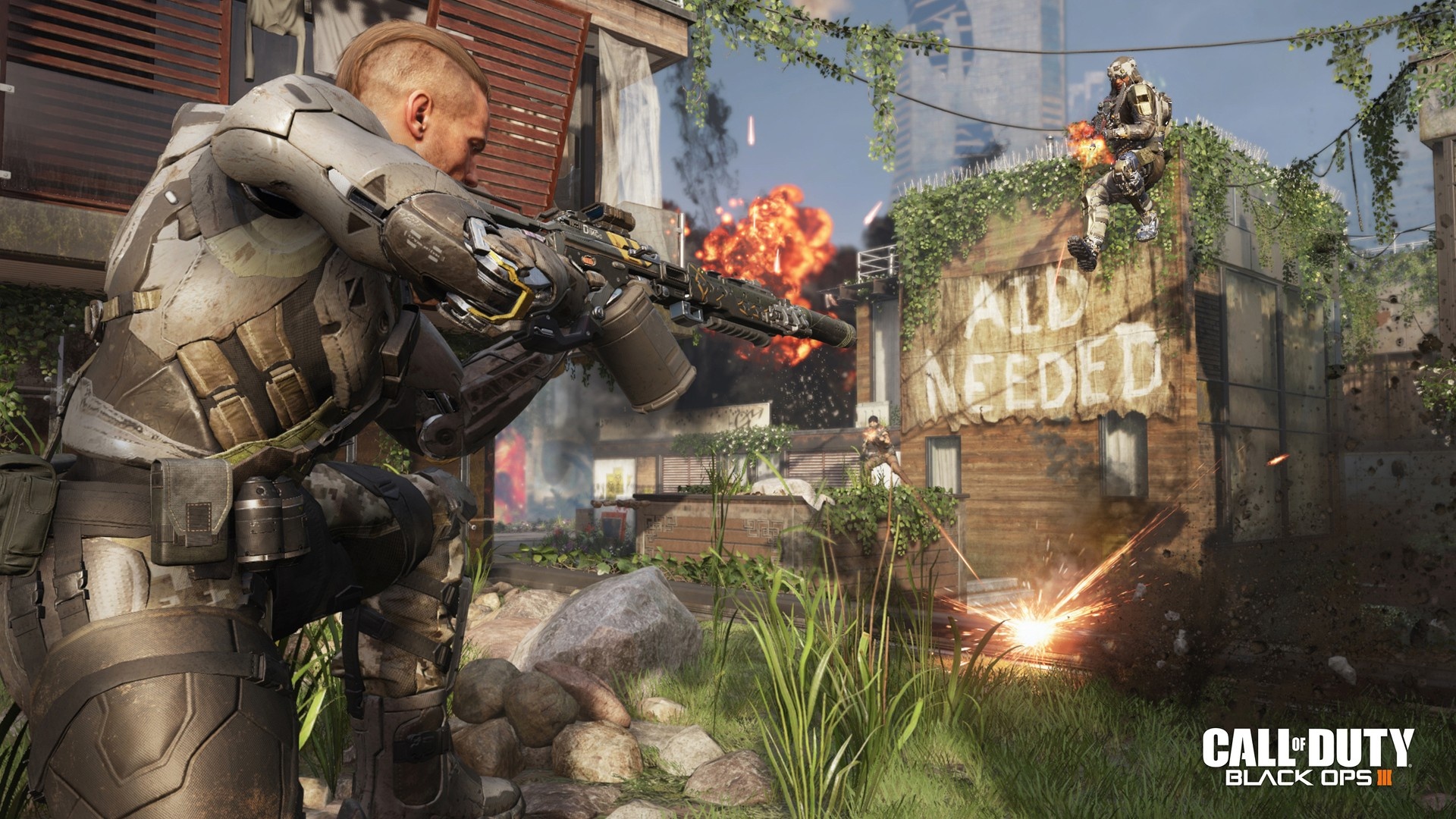 Call of Duty: Black Ops III Ruin, Thrust jumping combat shootout, Call of Duty: Black Ops III logo, Full HD Desktop wallpaper