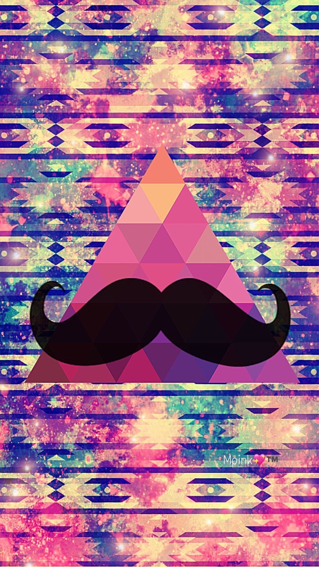 Galaxy Mustache, Whimsical unicorn, Playful pattern, Quirky design, 1090x1920 HD Phone