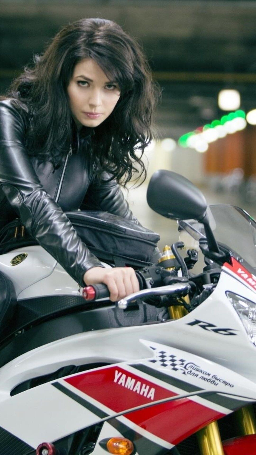 Yulia Snigir, Yamaha motorcycle, Biker girl posing, Auto photography, 1080x1920 Full HD Phone