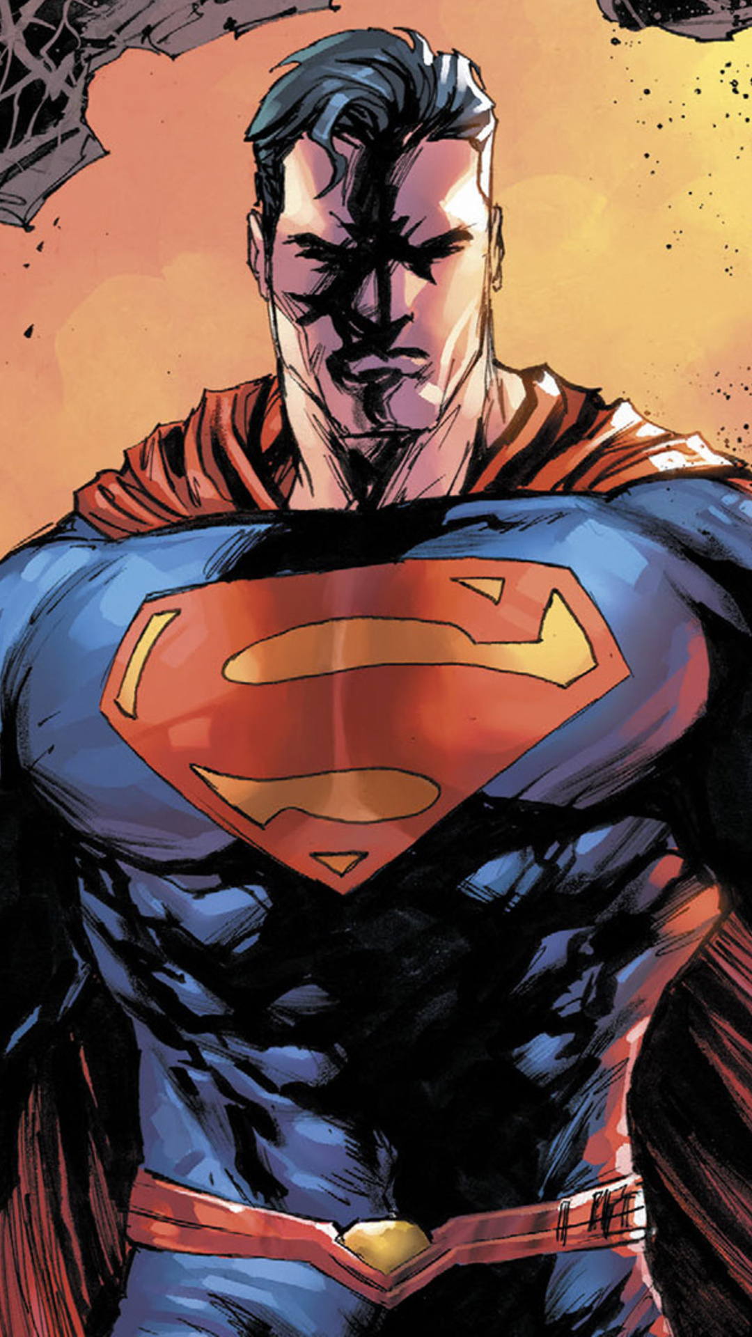 Superman, Superman S-Shield emblem, Red cape and belt, Full HD Phone wallpaper