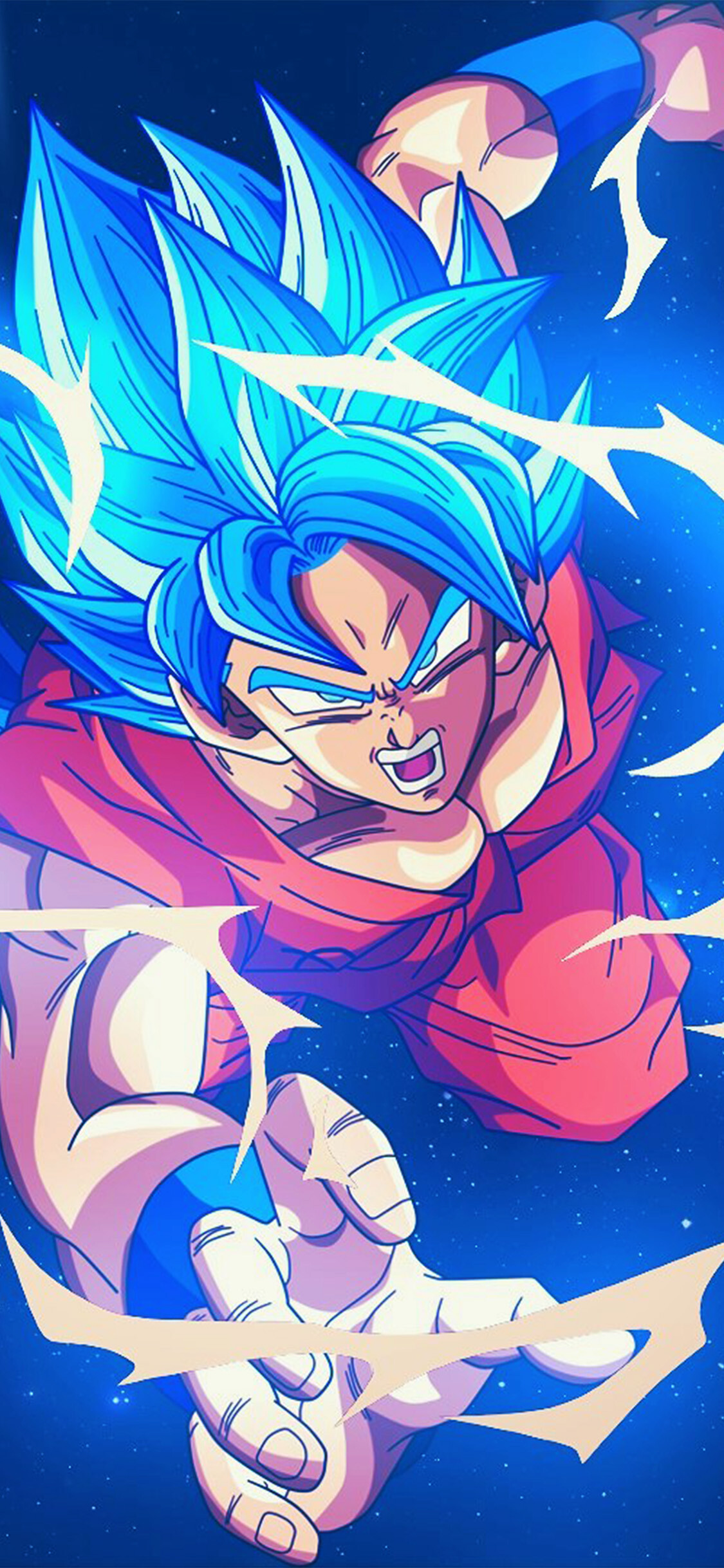 Goku, Anime art, Blue illustration, Dragon Ball, 1130x2440 HD Phone