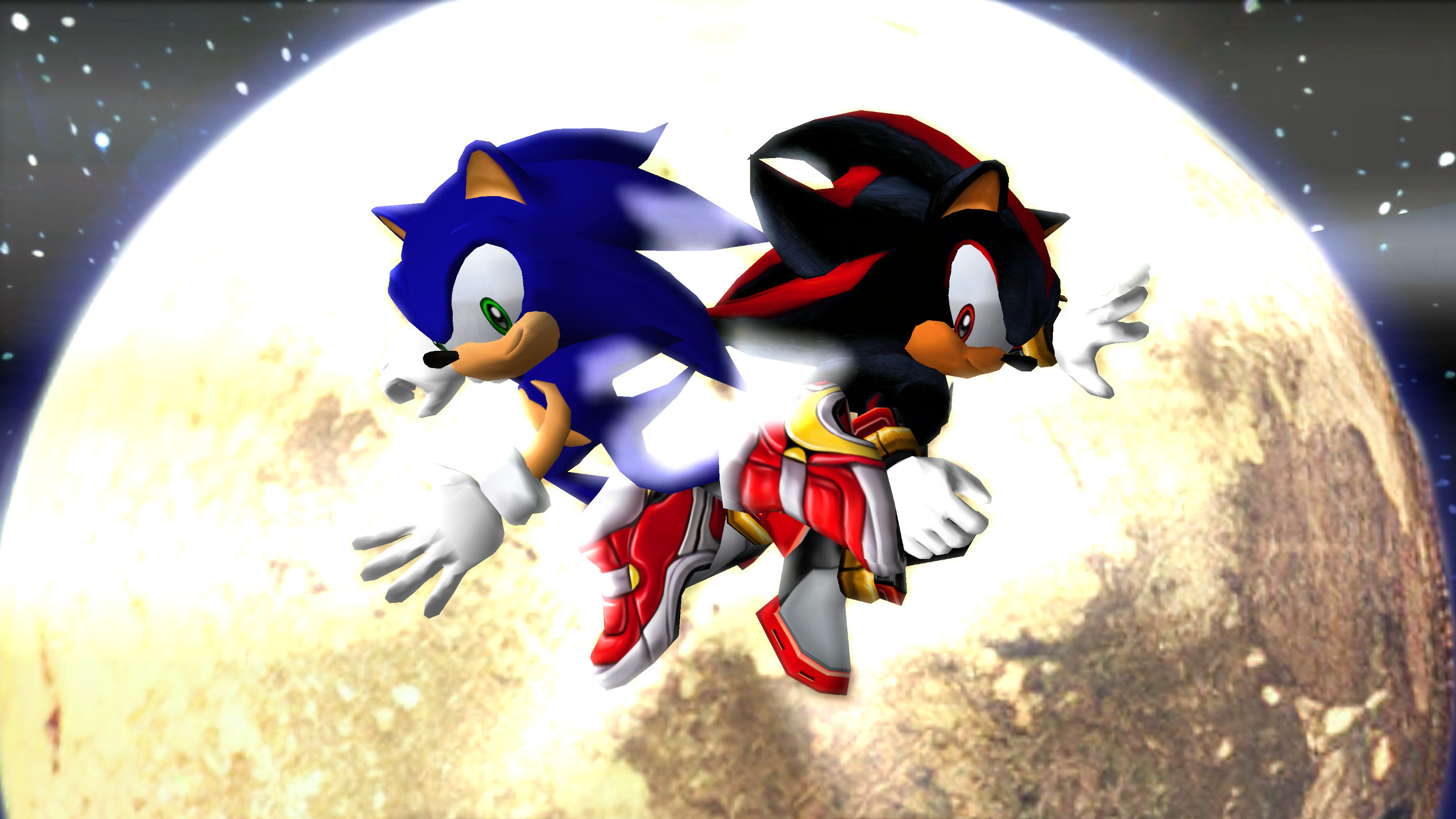 Sonic the Hedgehog, Shadow the Hedgehog, Full moon, HD Desktop wallpaper