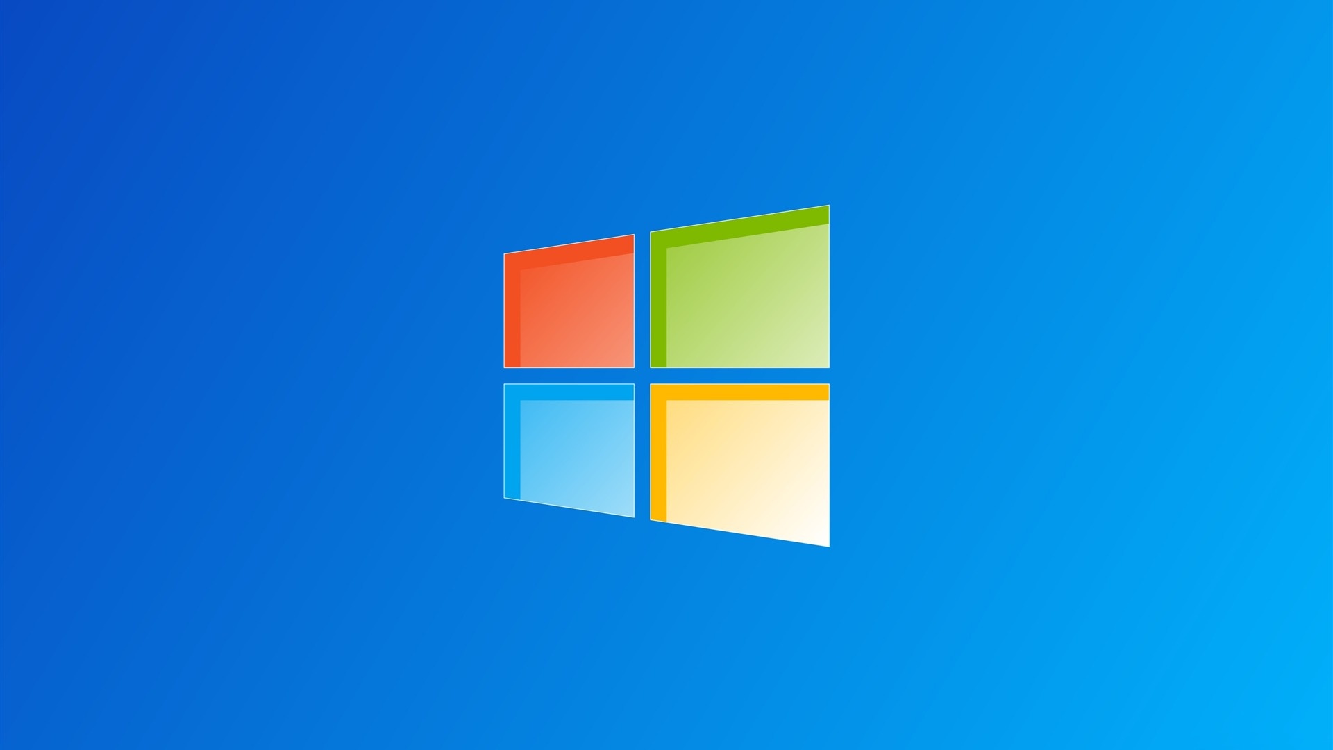 Windows 8 logo, four-color window panes, blue radial gradient, Full HD Desktop wallpaper