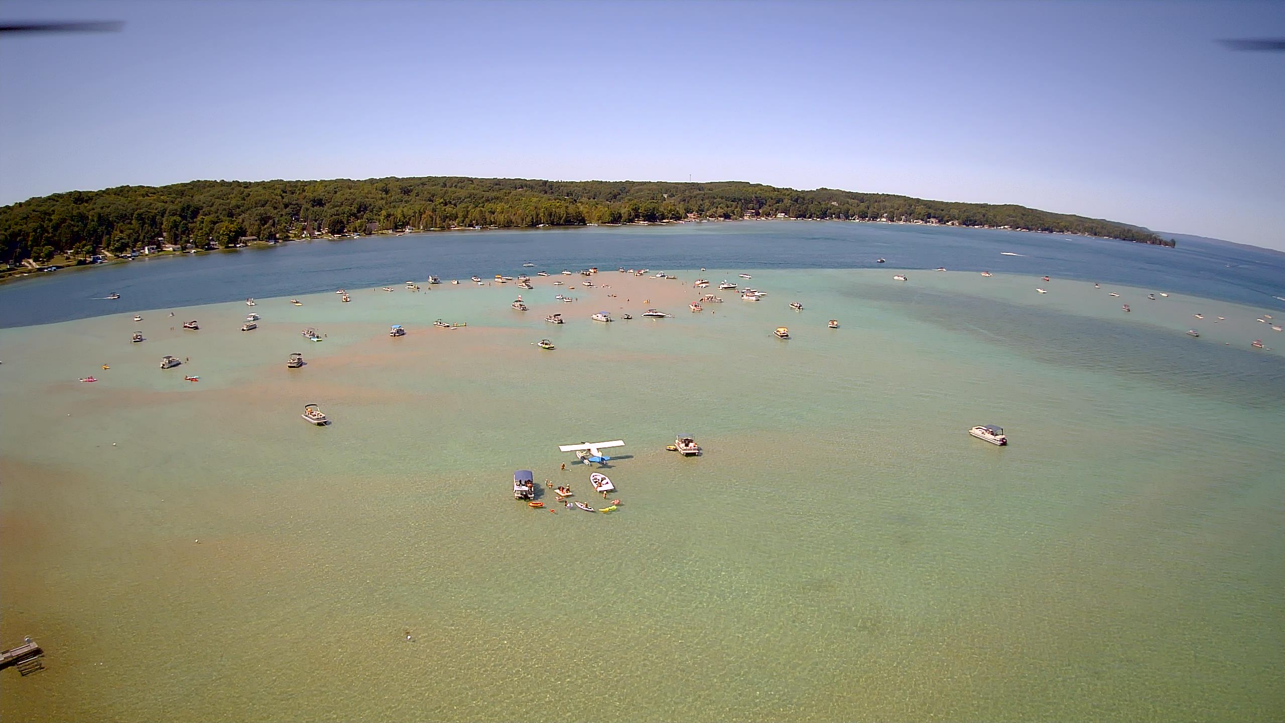 Torch Lake, Sandbar, Sunset, HS 720, 2560x1440 HD Desktop