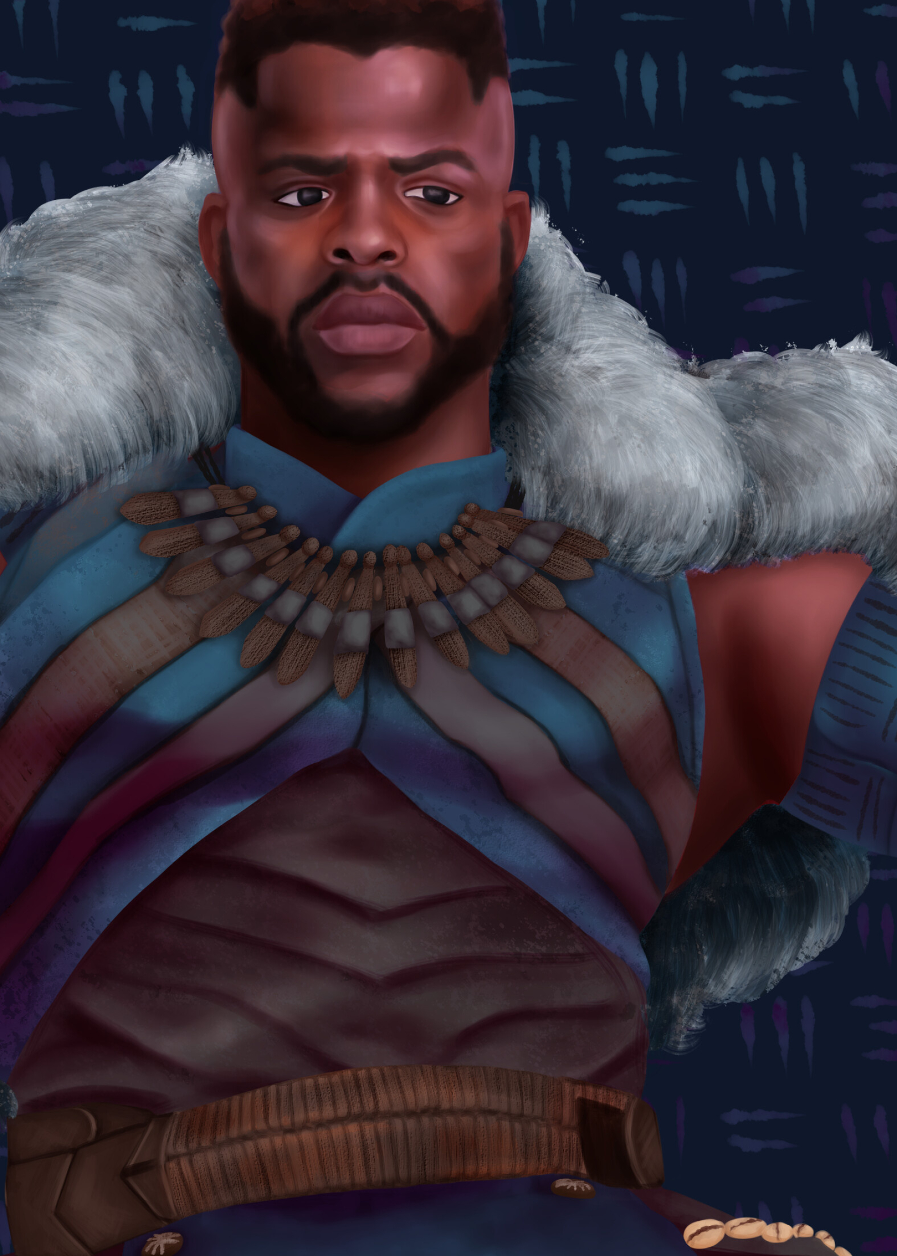 ArtStation print, Striking M'Baku artwork, Gallery-worthy masterpiece, 1750x2450 HD Phone