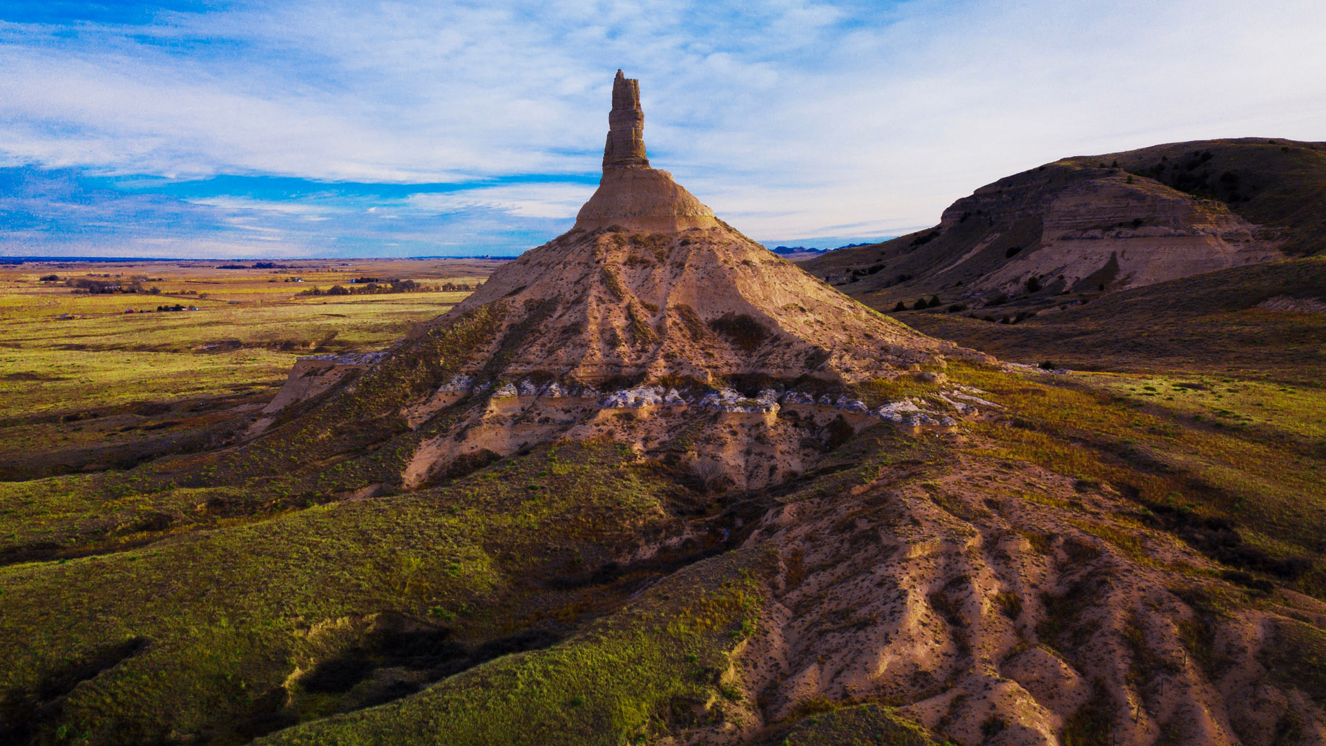 Bayard, Nebraska, Historic Chimney Rock, Iconic landmark, Natural beauty, 1920x1080 Full HD Desktop