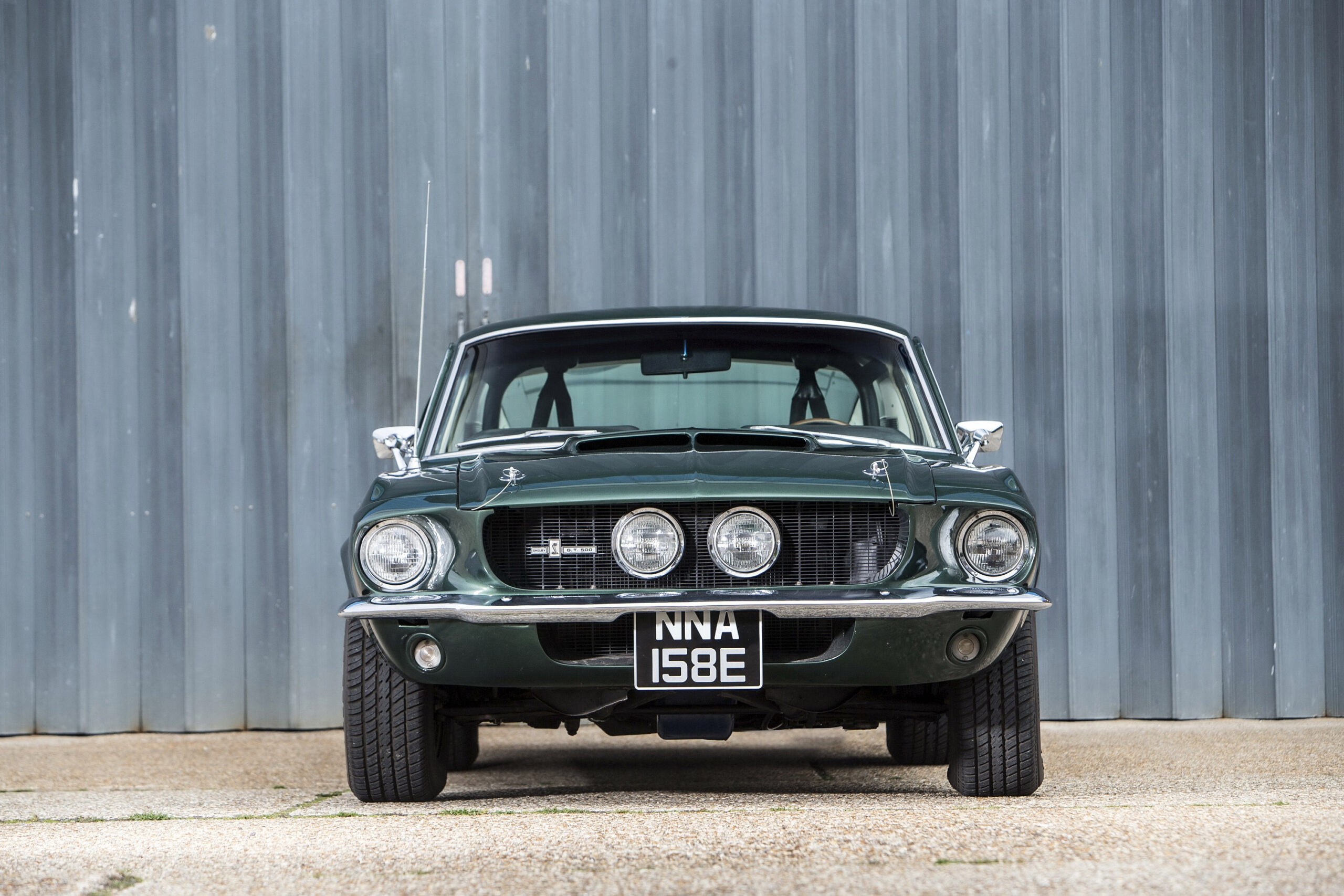 1967 Shelby GT500, Inboard driving lights, Corrugated metal wall, HD Desktop wallpaper