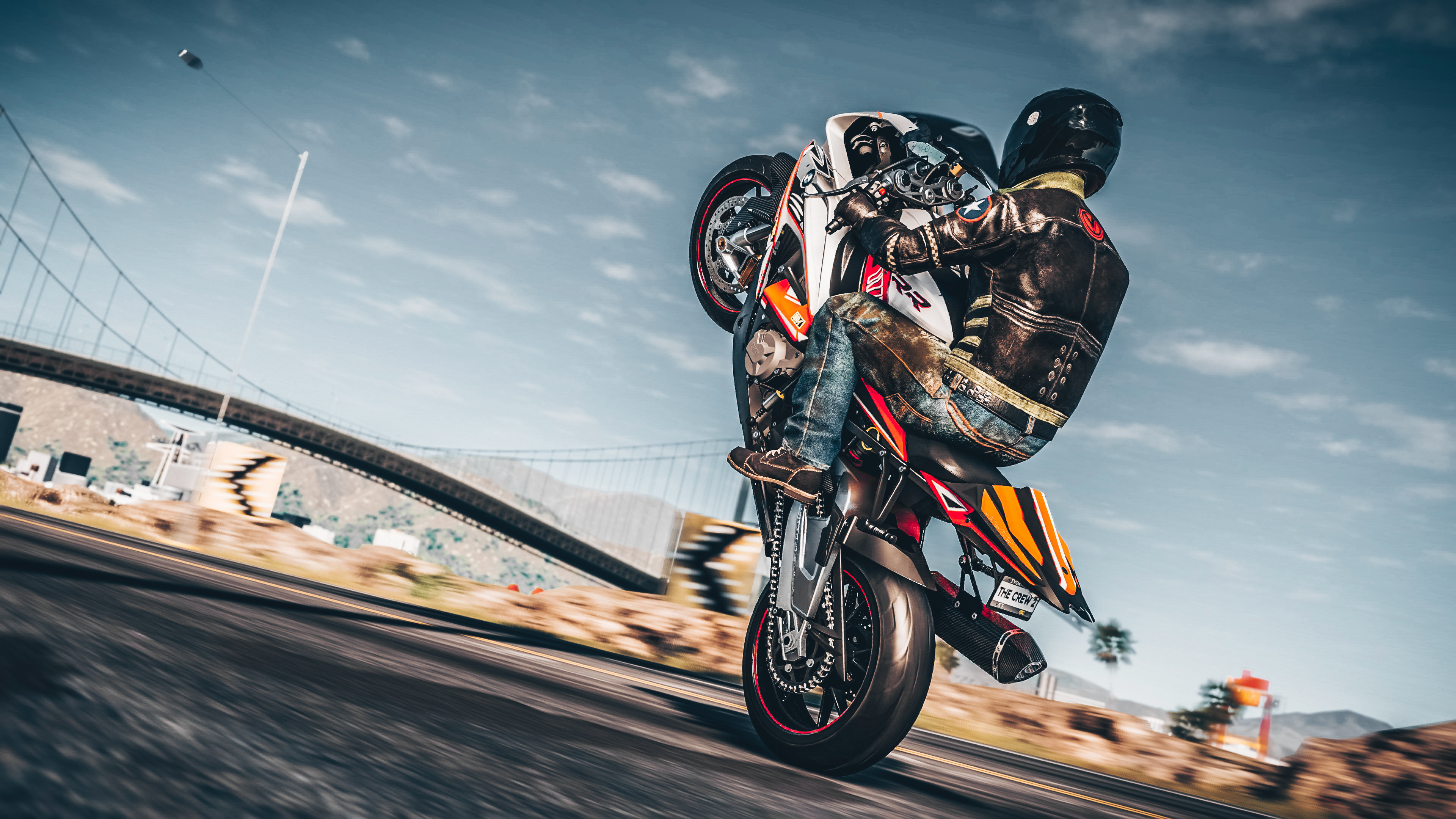 The Crew 2 wheelie, Bike 4K, HD games, Adrenaline-fueled races, 3840x2160 4K Desktop