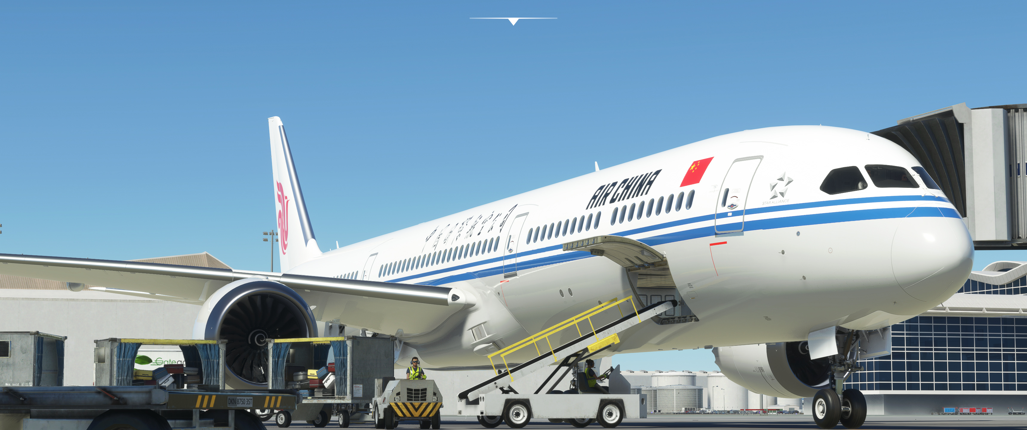 Air China, Long haul flight, Beijing to Los Angeles, Boeing 787, 3440x1440 Dual Screen Desktop