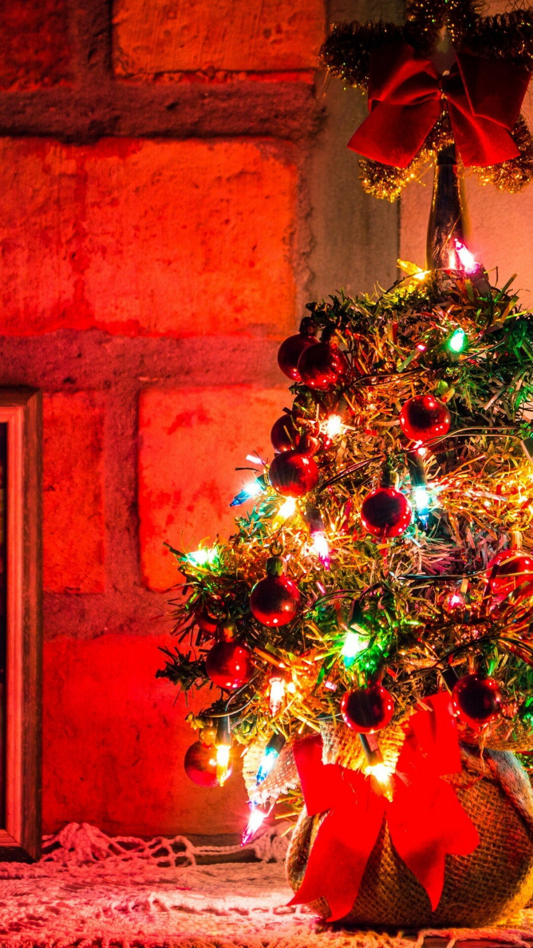 4K Christmas lights, Desktop wallpaper, Festive glow, Holiday ambiance, 1080x1920 Full HD Phone