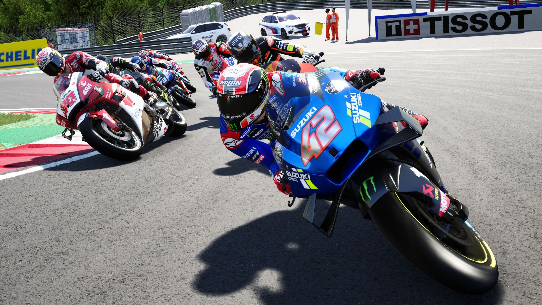 Alex Rins Suzuki GSX-RR, LCR Honda MotoGP bike, MotoGP 22 racing scene, HD Desktop wallpaper