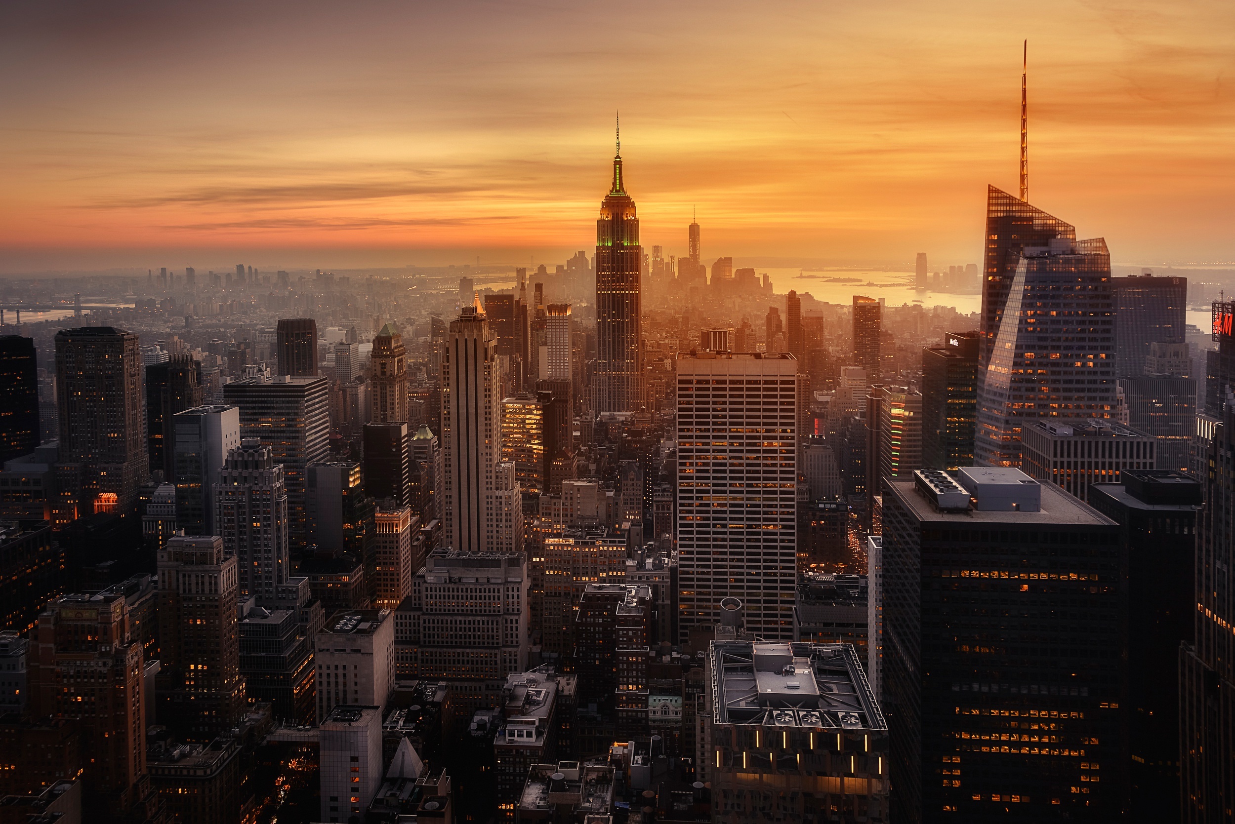 New York city, Evening time, Sony Xperia X, 4K wallpapers, 2500x1670 HD Desktop
