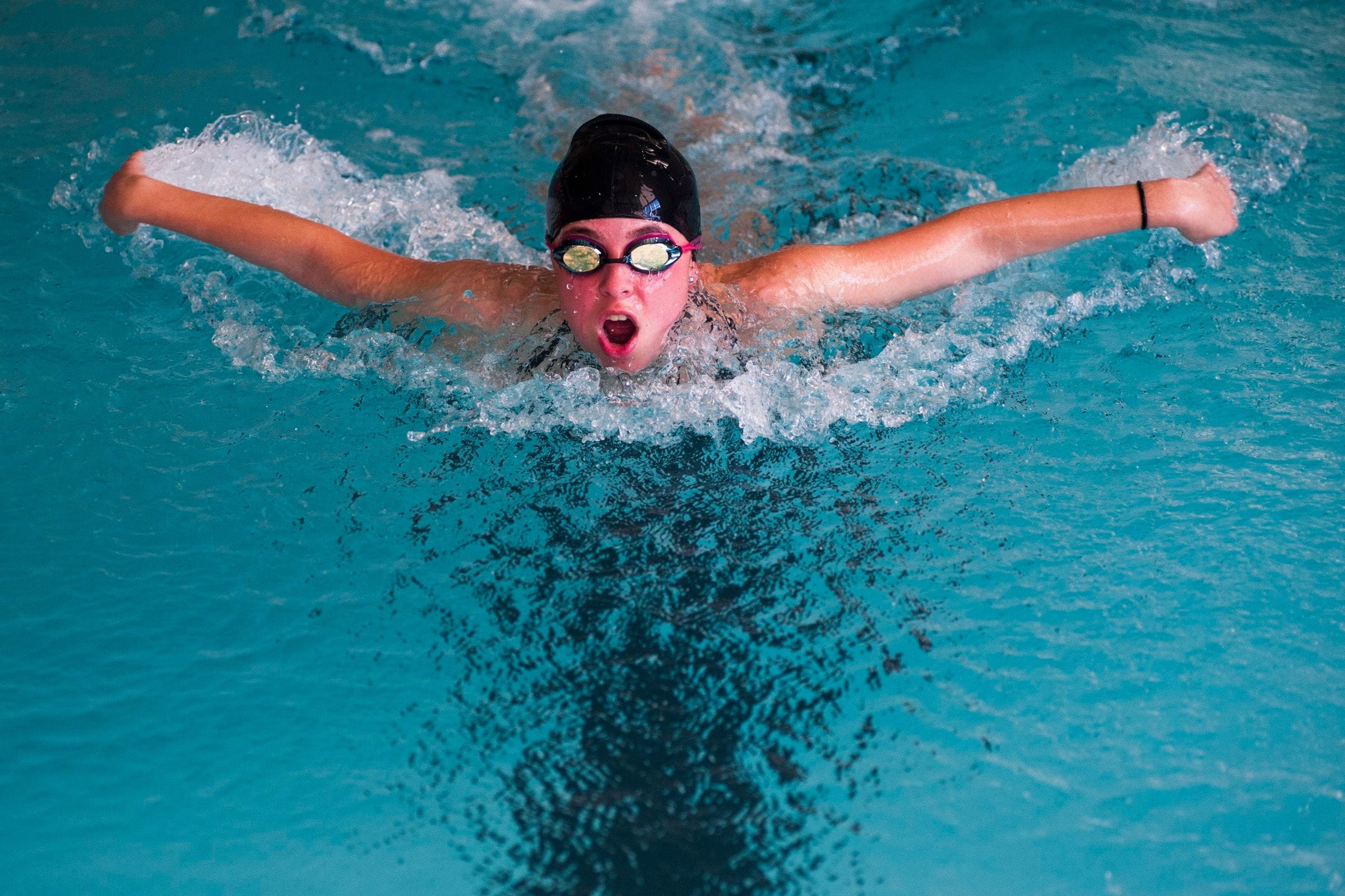 Butterfly stroke, Newton North girls, Bay State Conference, 2400x1600 HD Desktop