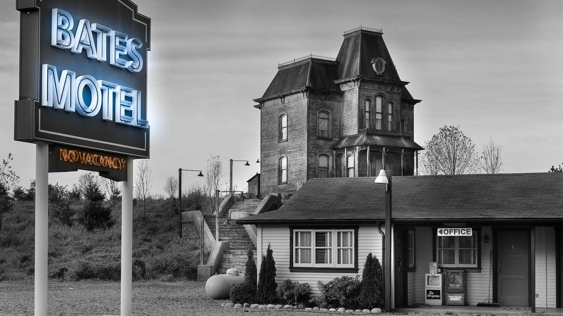 Alfred Hitchcock, Bates Motel, Architecture, Building exterior, 1920x1080 Full HD Desktop