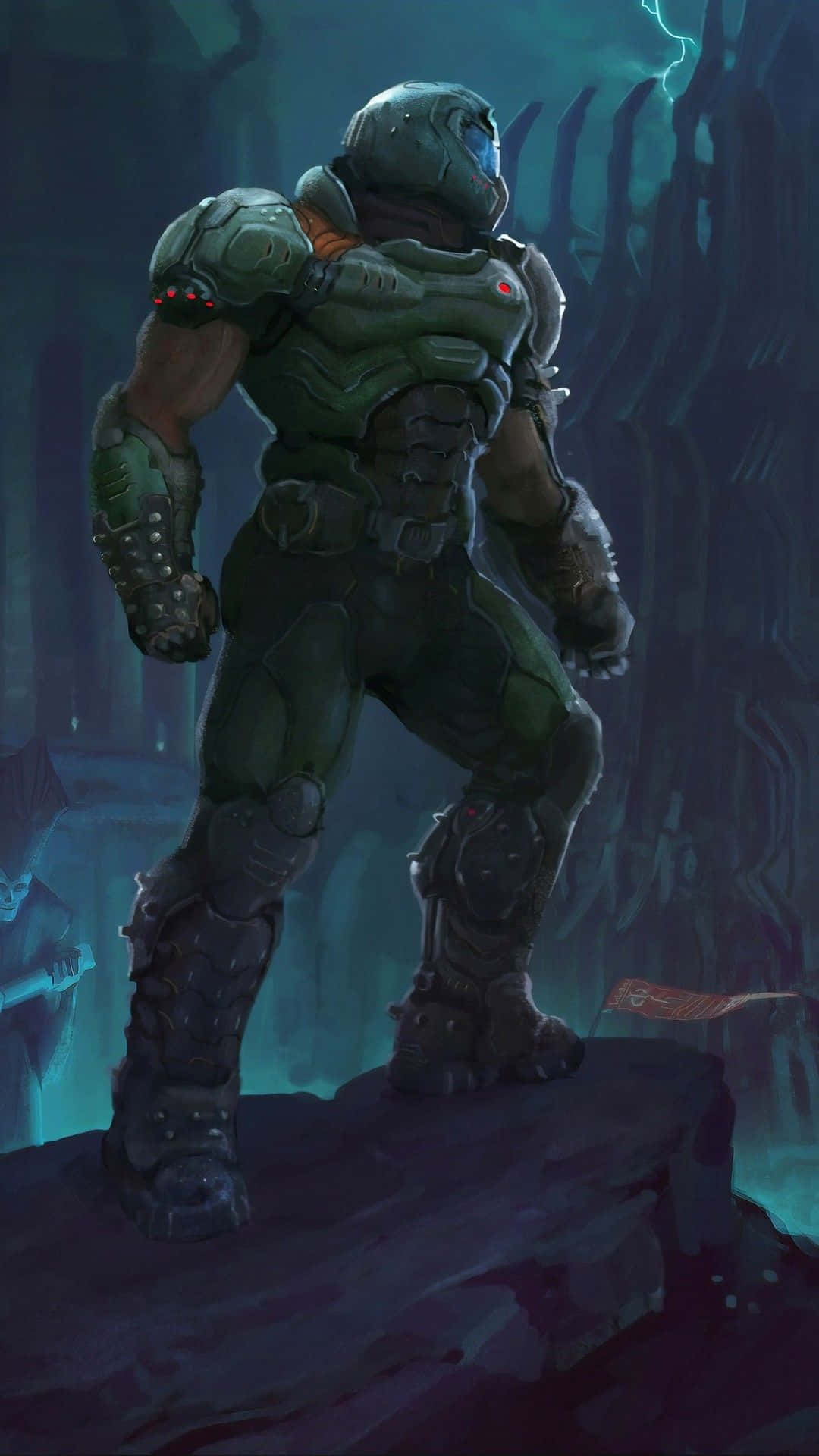 Doom Slayer, Praetor Suit, Sentinel ruins, Full HD Phone wallpaper