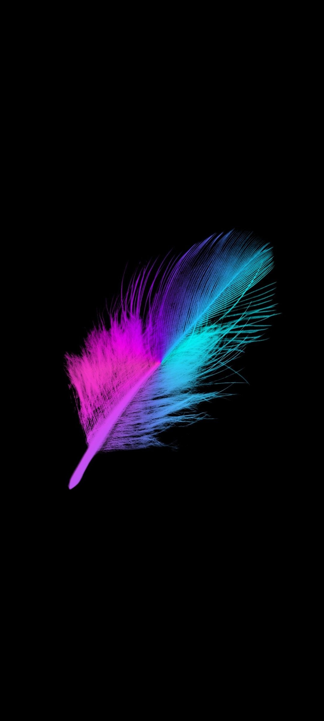 Colorful feathers, Minimalist design, Artistic expression, Vibrant wallpaper, 1080x2400 HD Phone