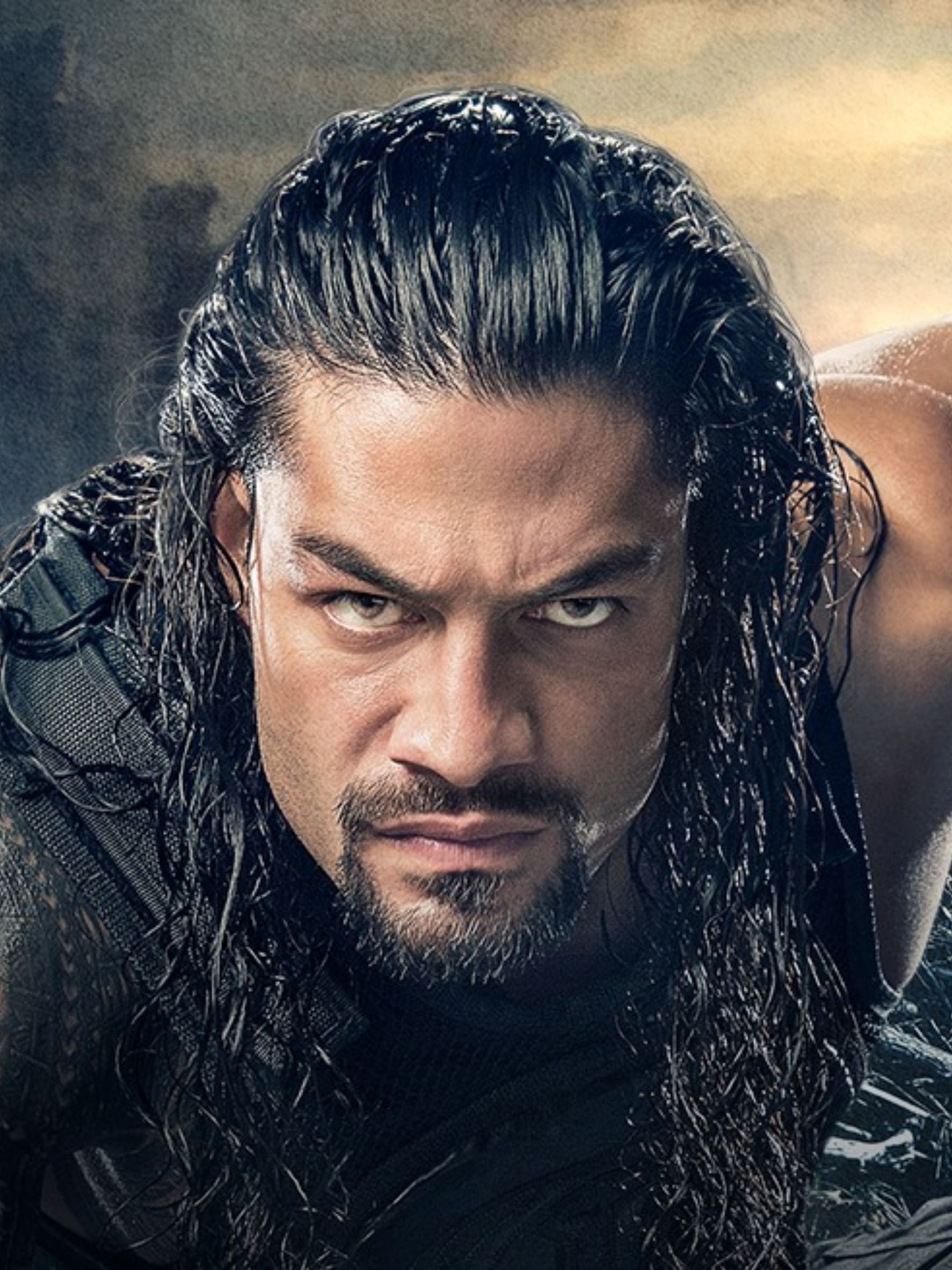 Roman Reigns, tactical vest, wet black hair, HD Phone wallpaper