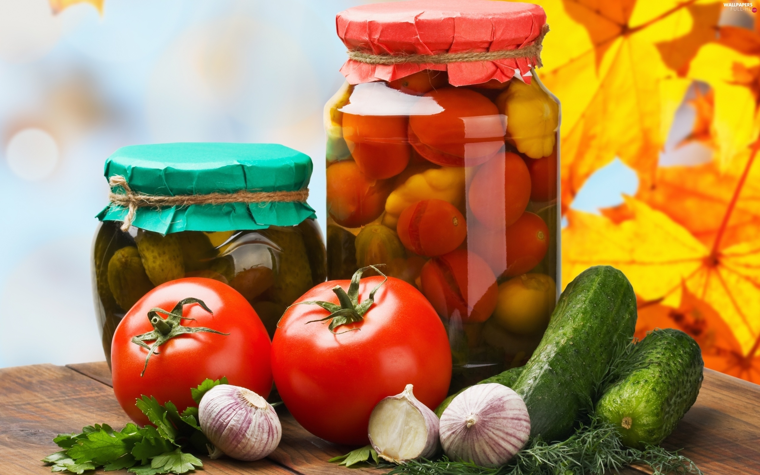 Leaf cucumbers, Tomato fight, Colorful wrestling, Fresh produce, 2560x1600 HD Desktop