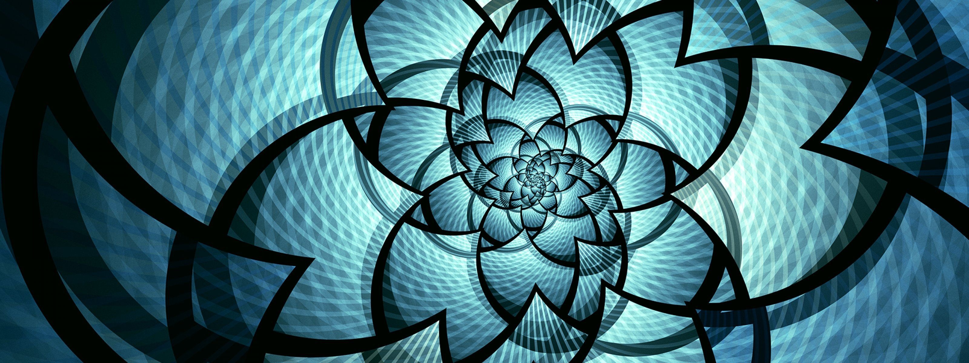 Flower, Abstract Shapes Wallpaper, 3200x1200 Dual Screen Desktop