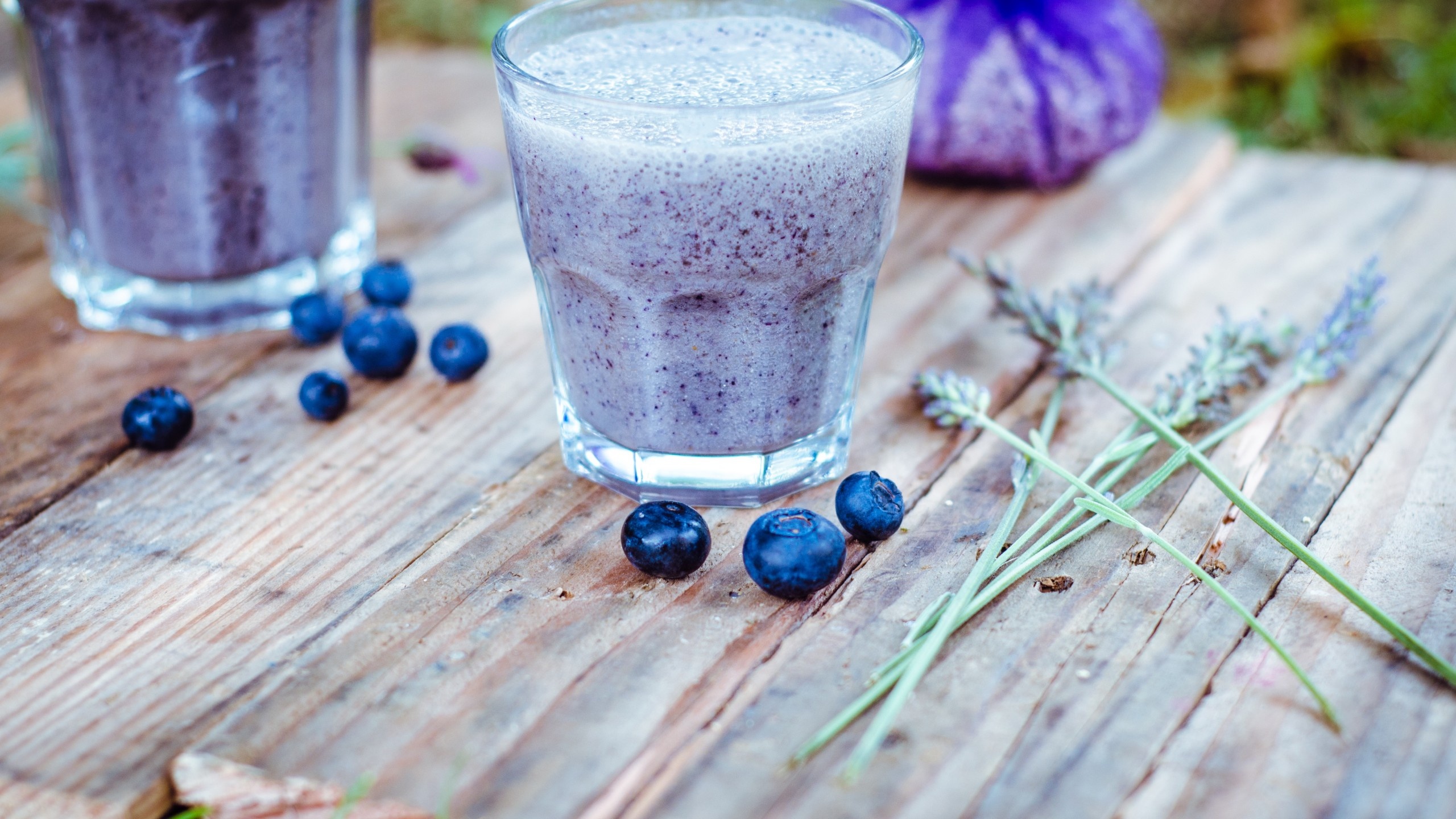 Food, Blueberry smoothie, Purple lavender, 2560x1440 HD Desktop