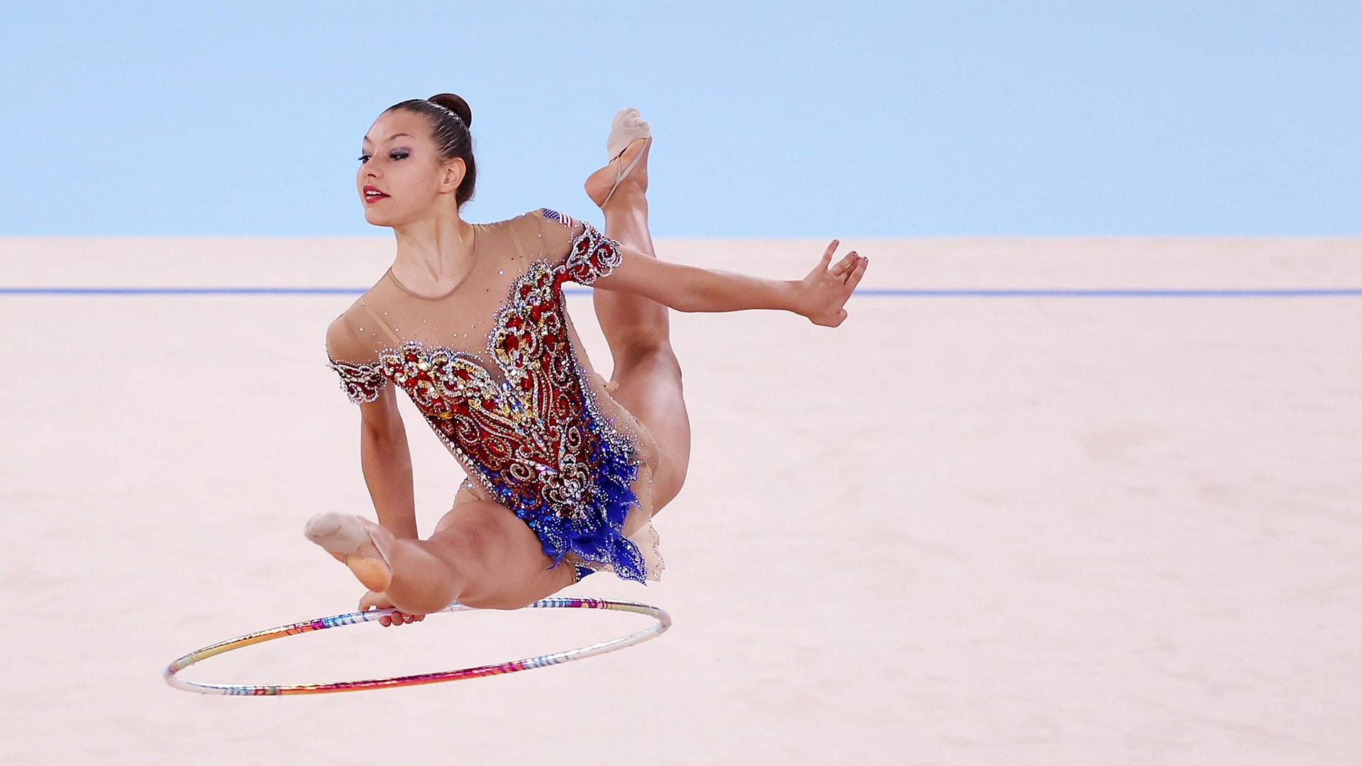 Disappointed Americans, Rhythmic gymnastics final, NBC Olympics, Individual performance, 1920x1080 Full HD Desktop