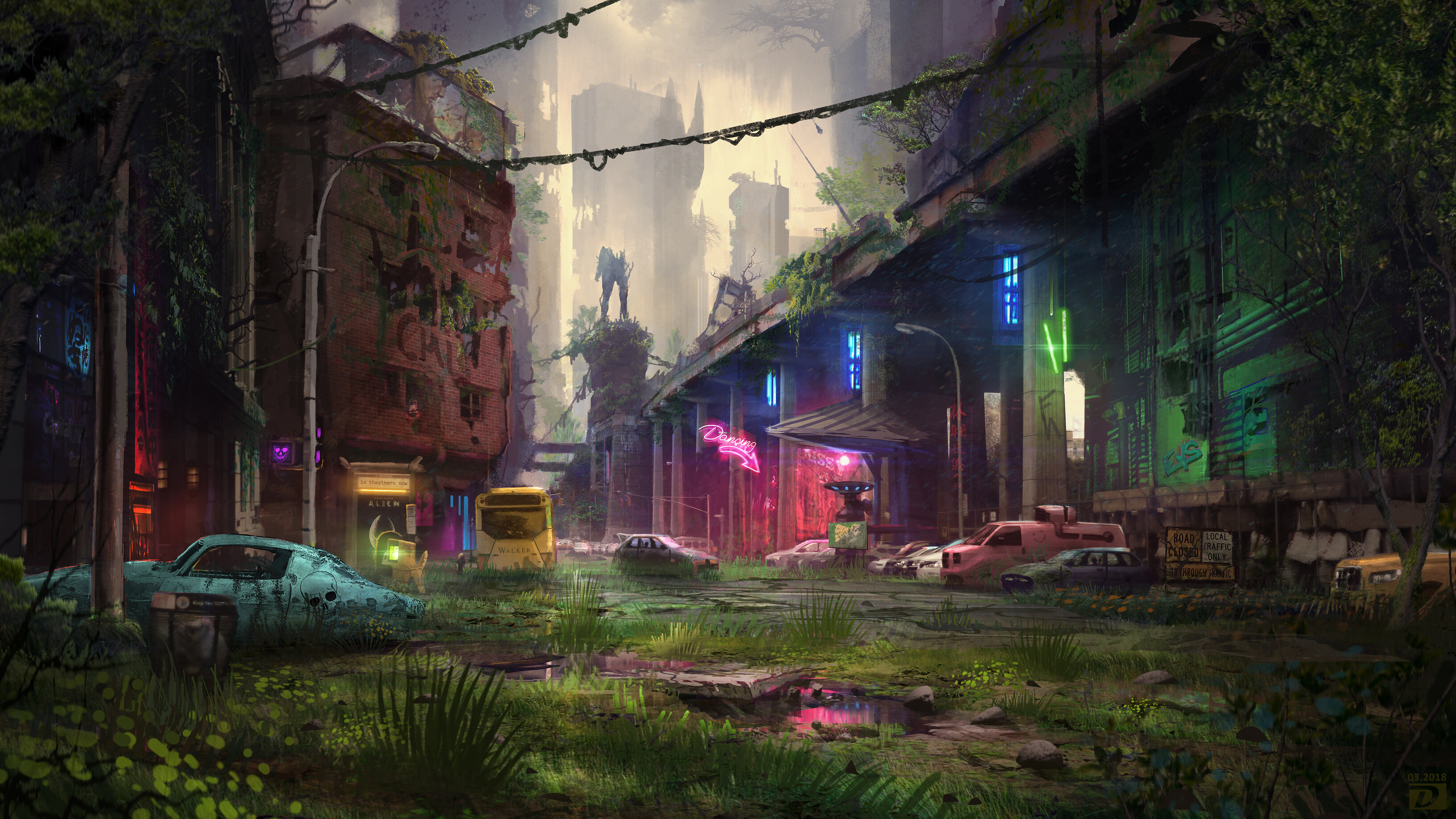 Ghost Town, Abandoned city, HDR photography, Eerie atmosphere, 3270x1840 HD Desktop
