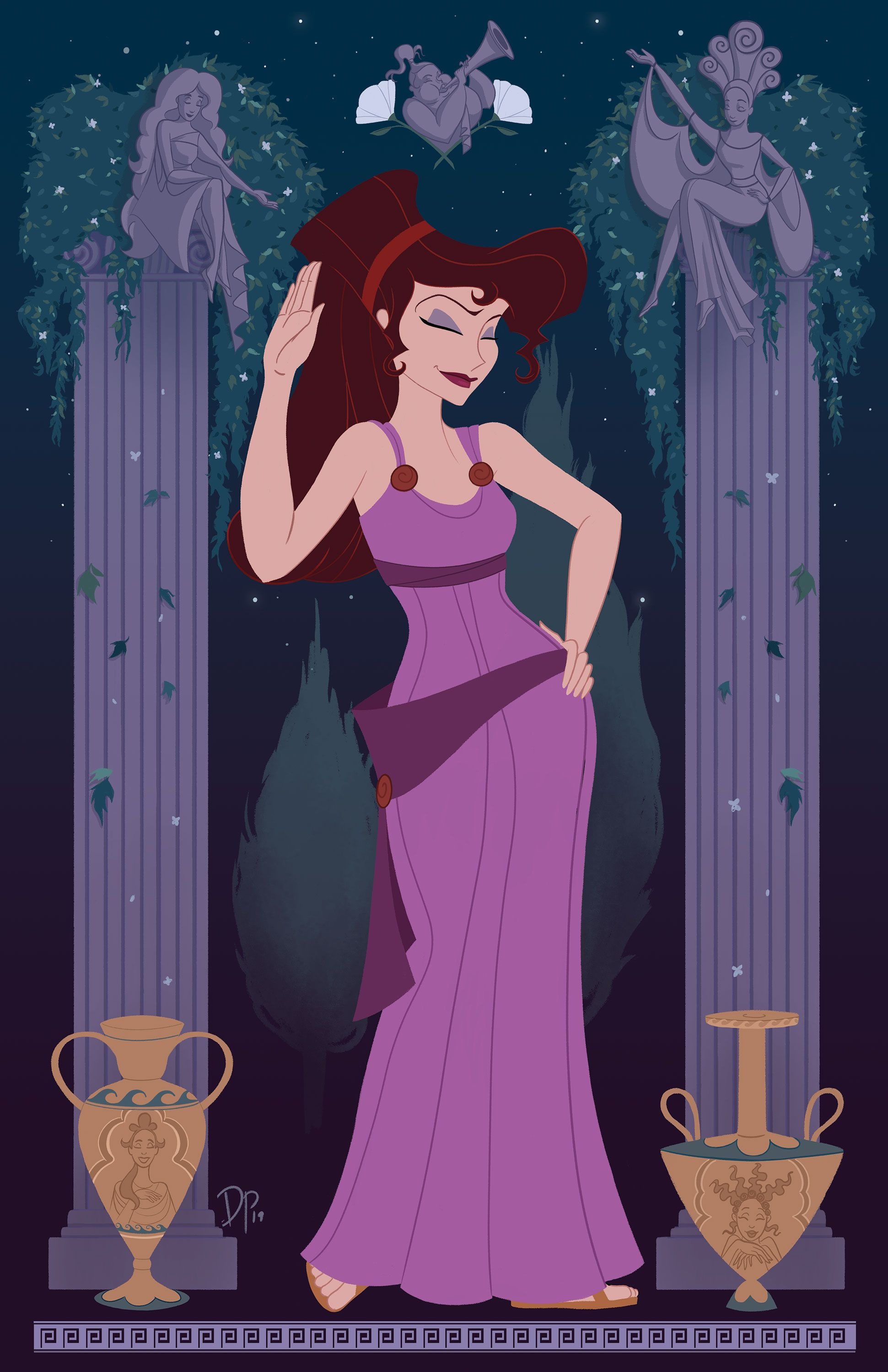 Megara Animation 11 x 17 print, Disney princess art, Disney art, Fan favorite, 1950x3000 HD Phone