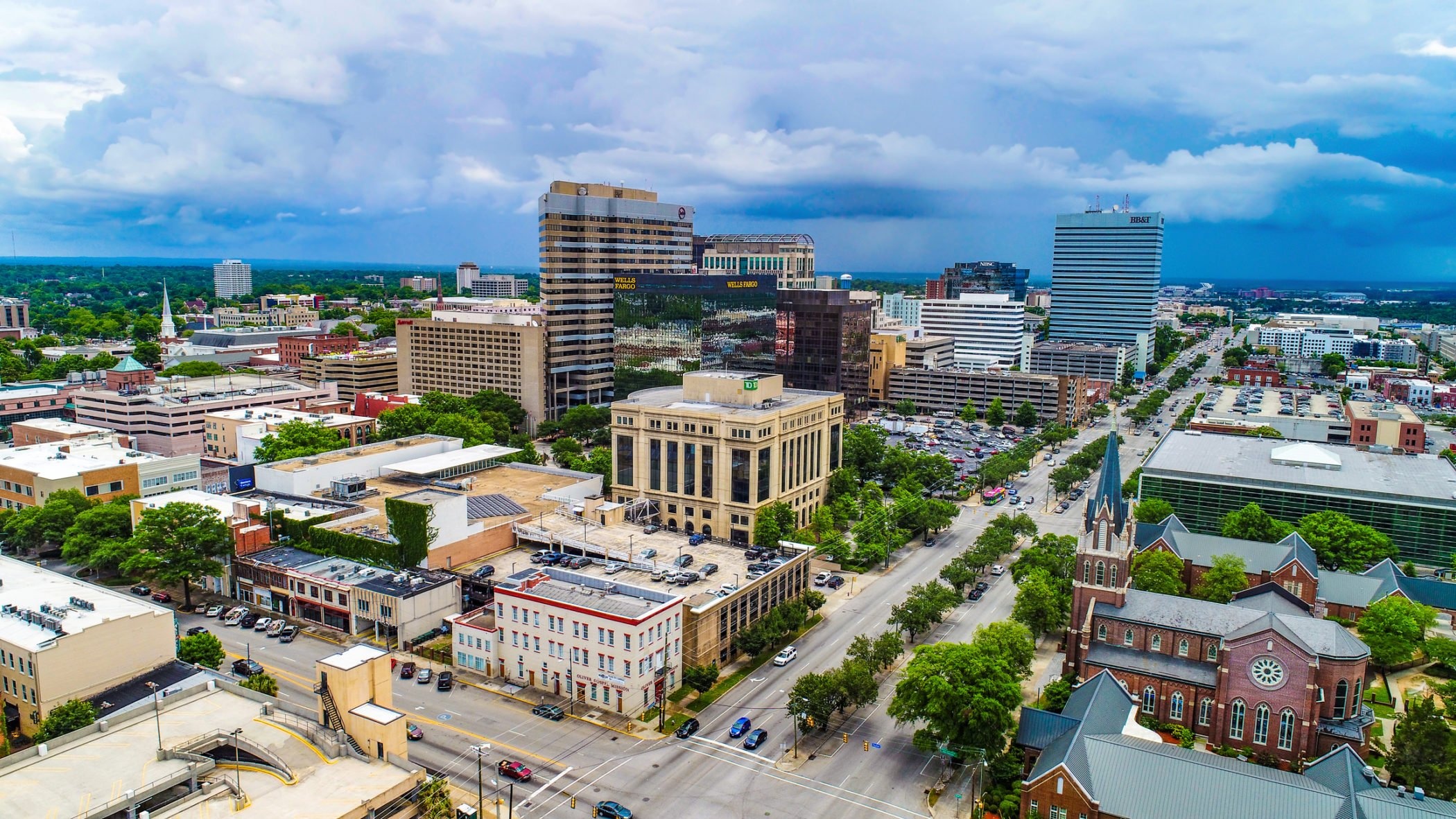 Columbia Travels, Downtown Columbia, Skyline Aerial, 2100x1190 HD Desktop