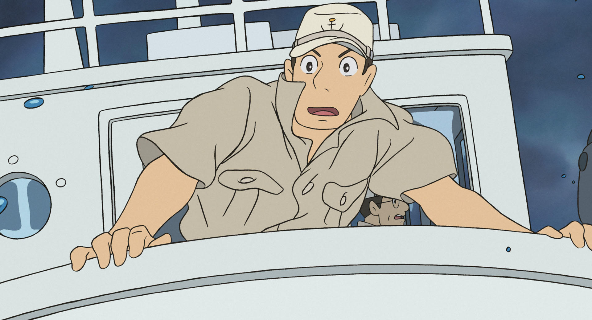 Koichi, Koganei Maru, Sailor at the ship rail, Night watch at sea, HD Desktop wallpaper