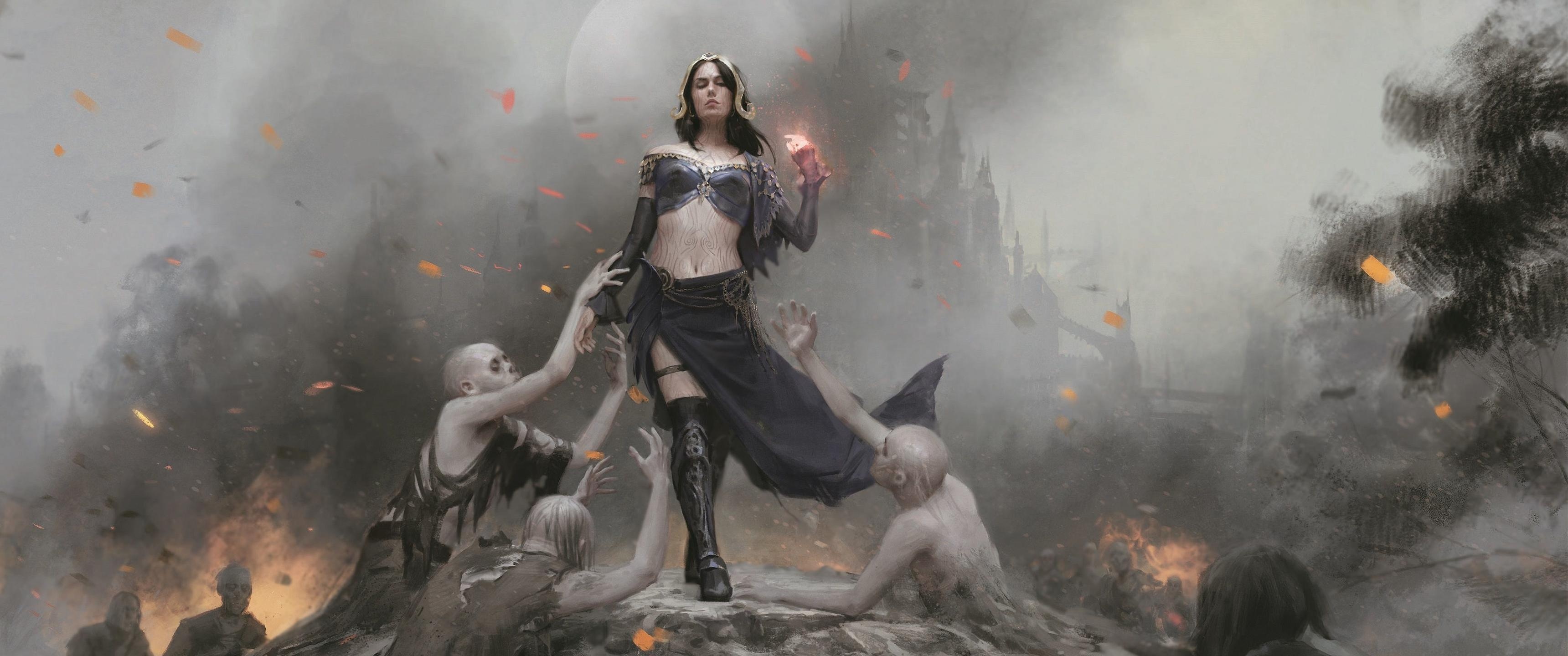 Magic: The Gathering, Gaming world, HD games, Artistic wallpapers, 3440x1440 Dual Screen Desktop