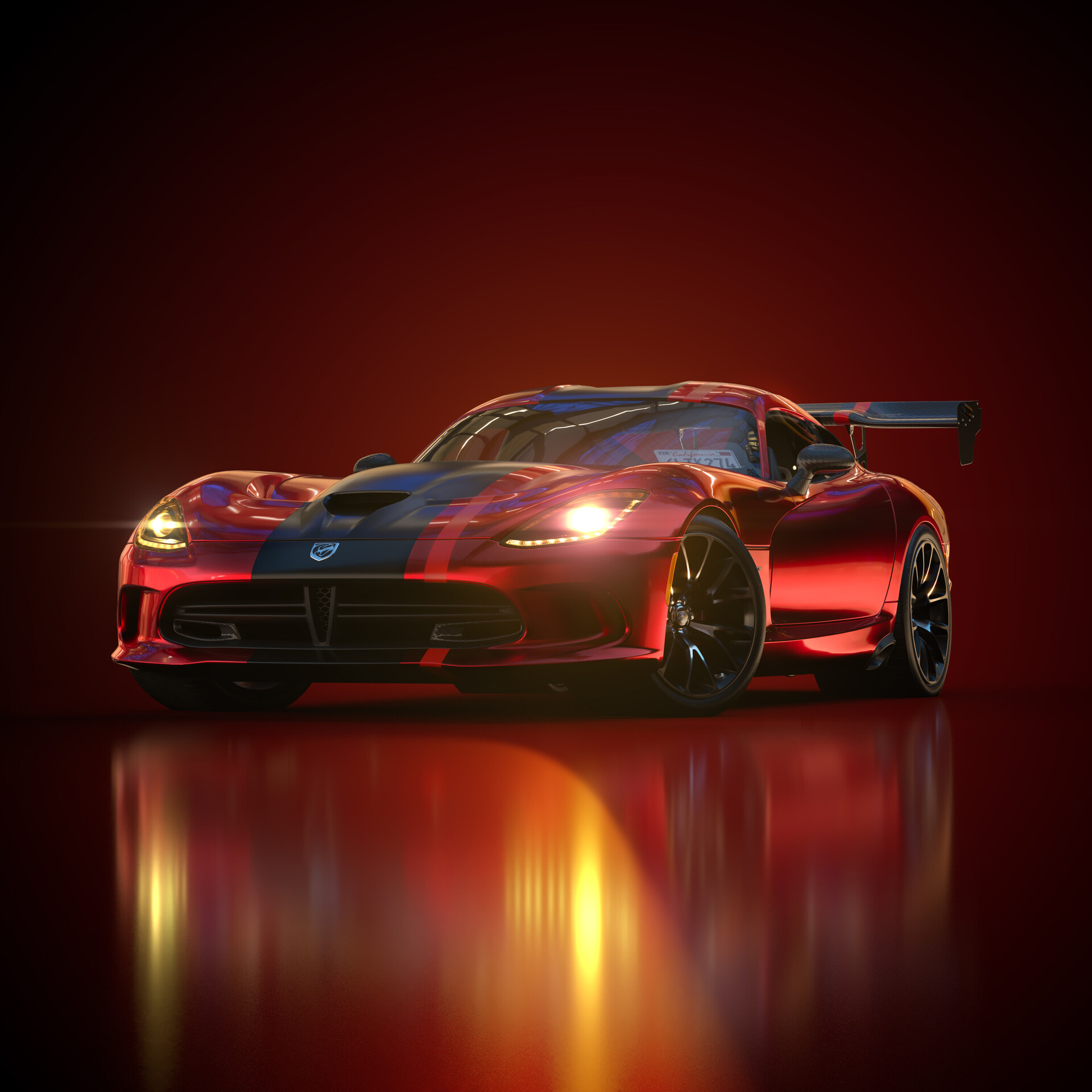 Dodge Viper, Sleek curves, Automotive excellence, Artstation masterpiece, 1920x1920 HD Phone