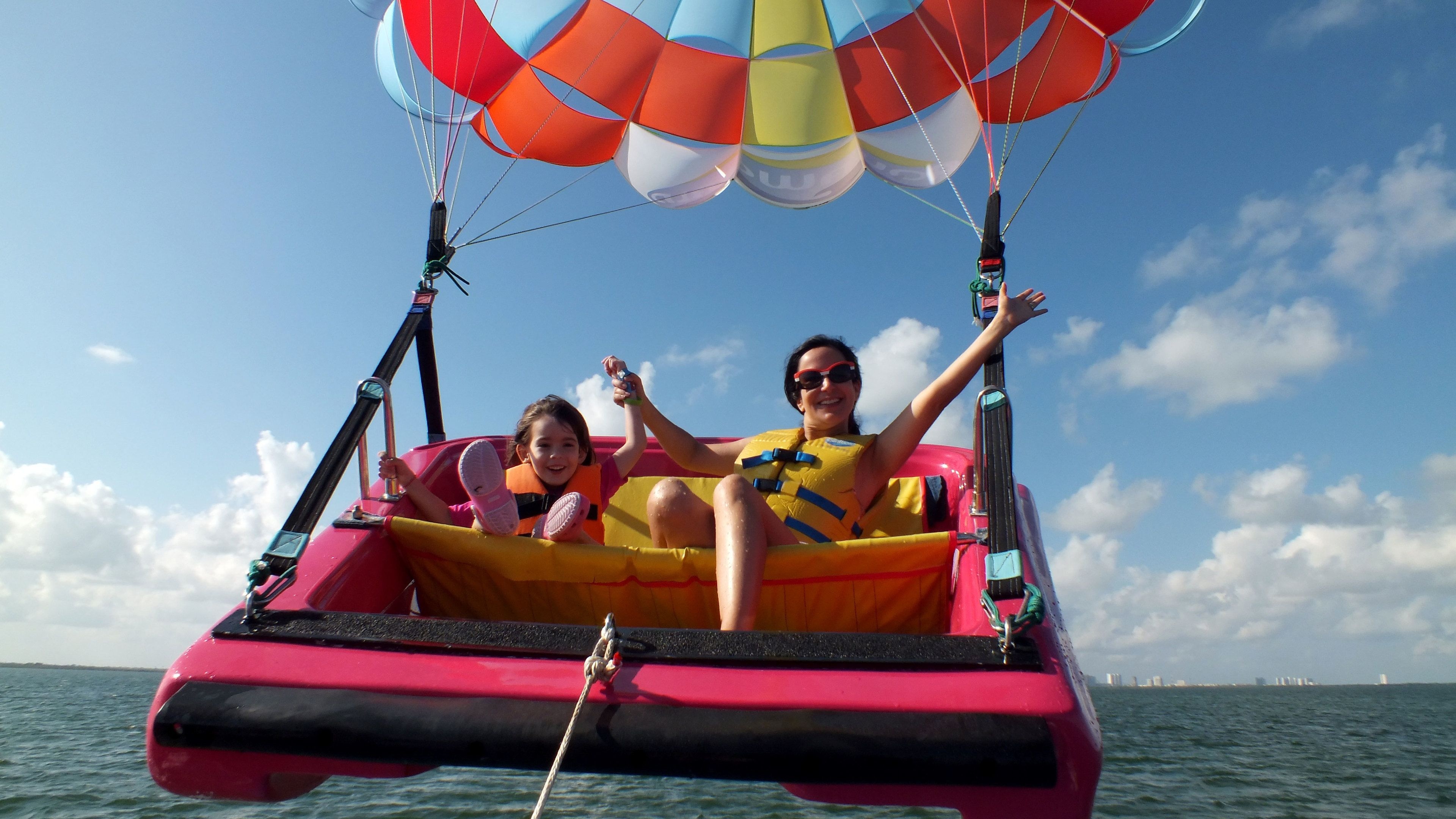 Sky Rider parasailing, Cancun adventure, Fly high in the sky, Thrilling experience, 3840x2160 4K Desktop