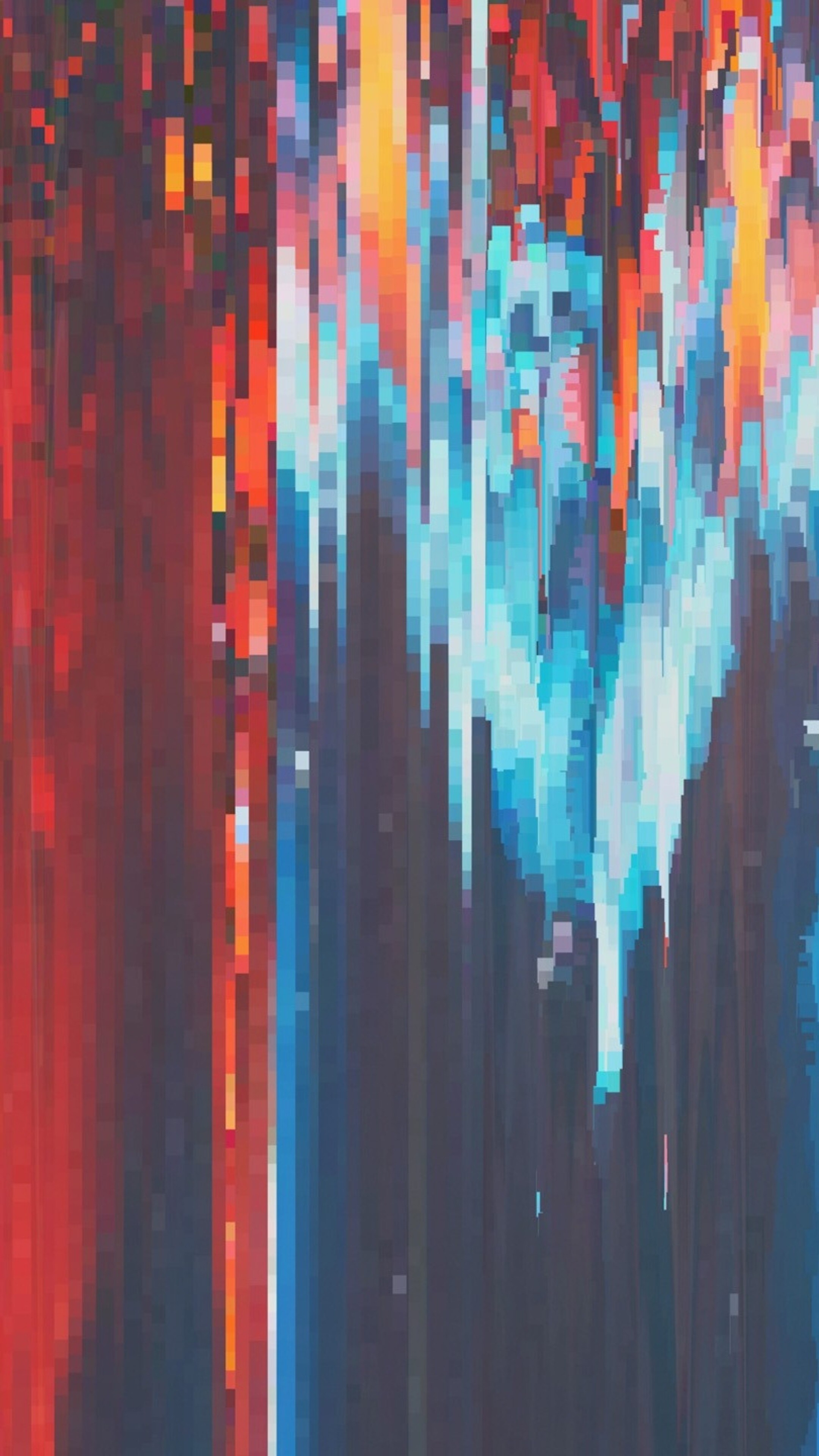 Glitch pixel abstraction, Sony Xperia X, HD 4K wallpapers, Digital distortions, 2160x3840 4K Phone