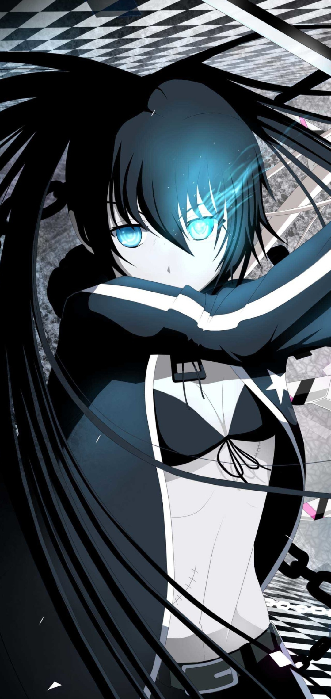 Black Rock Shooter, Anime black, Black rock shooter, Anime, 1080x2280 HD Phone