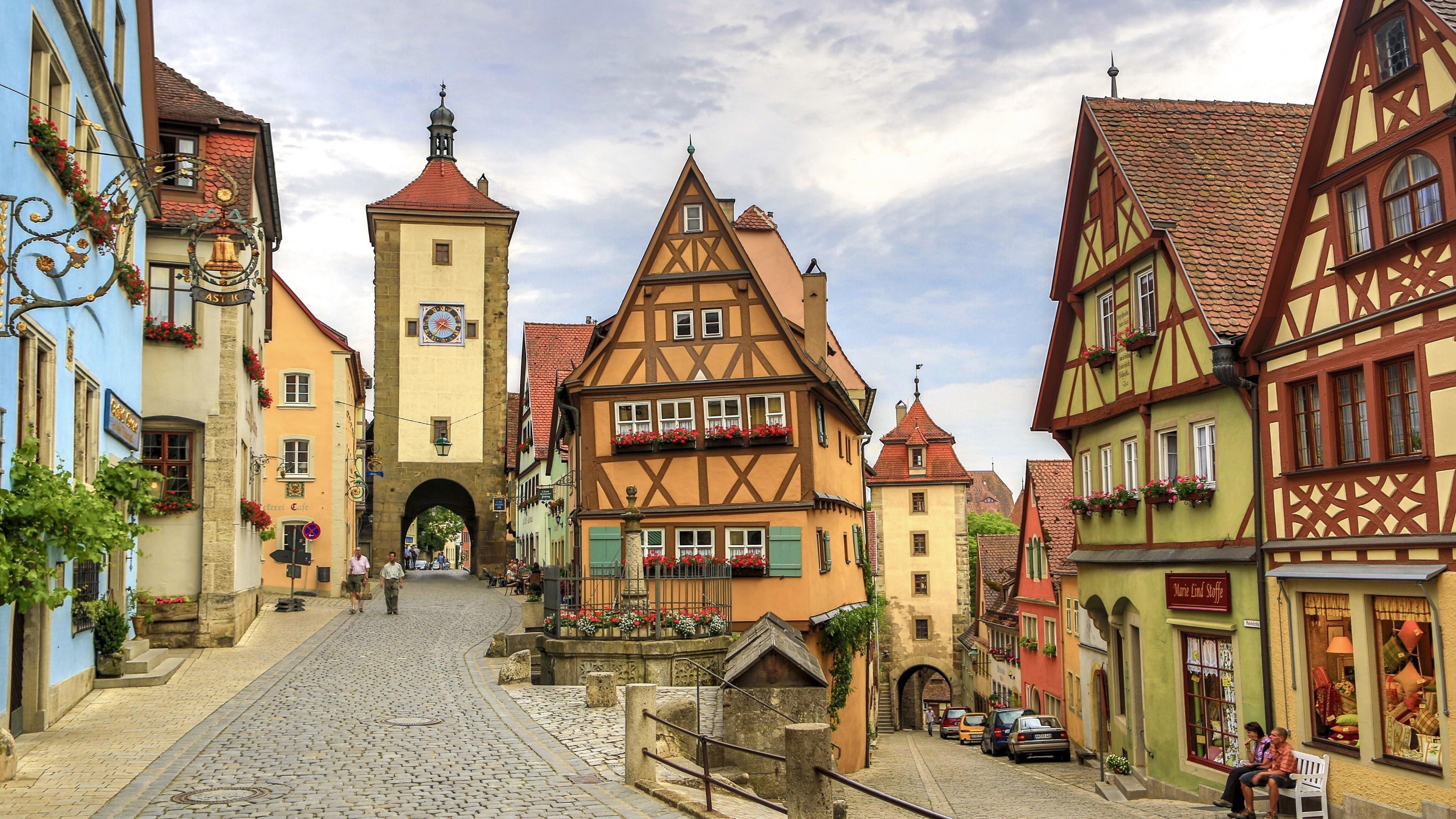 Rothenburg town, Medieval wonderland, German charm, Historical gem, 3840x2160 4K Desktop