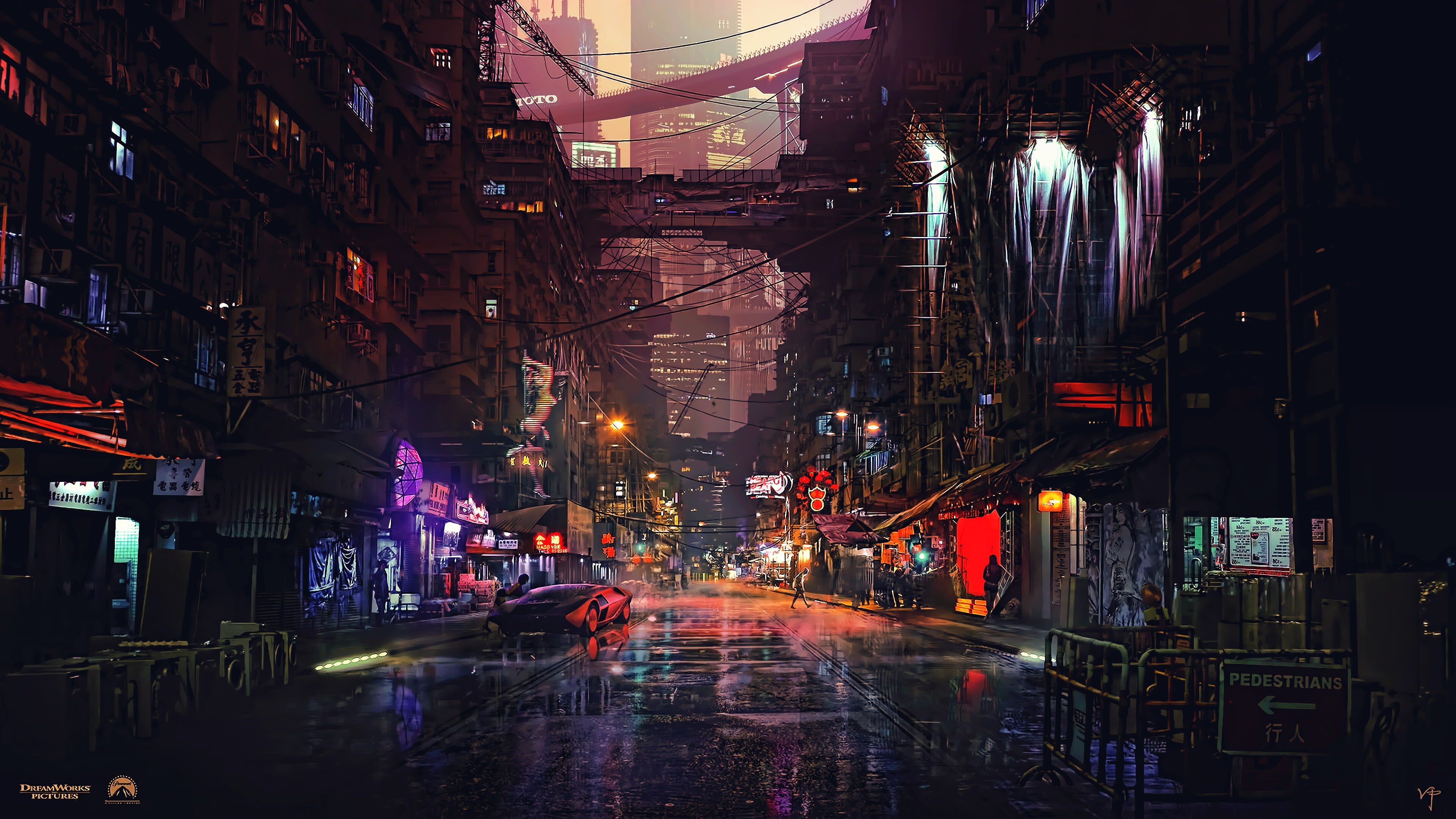 Ghost in the Shell, Cyberpunk concept, Futuristic cityscape, 3840x2160 4K Desktop