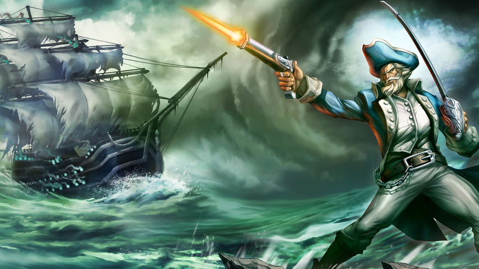 Gangplank, Legendary skins, Unique style, Gaming customization, 1920x1080 Full HD Desktop