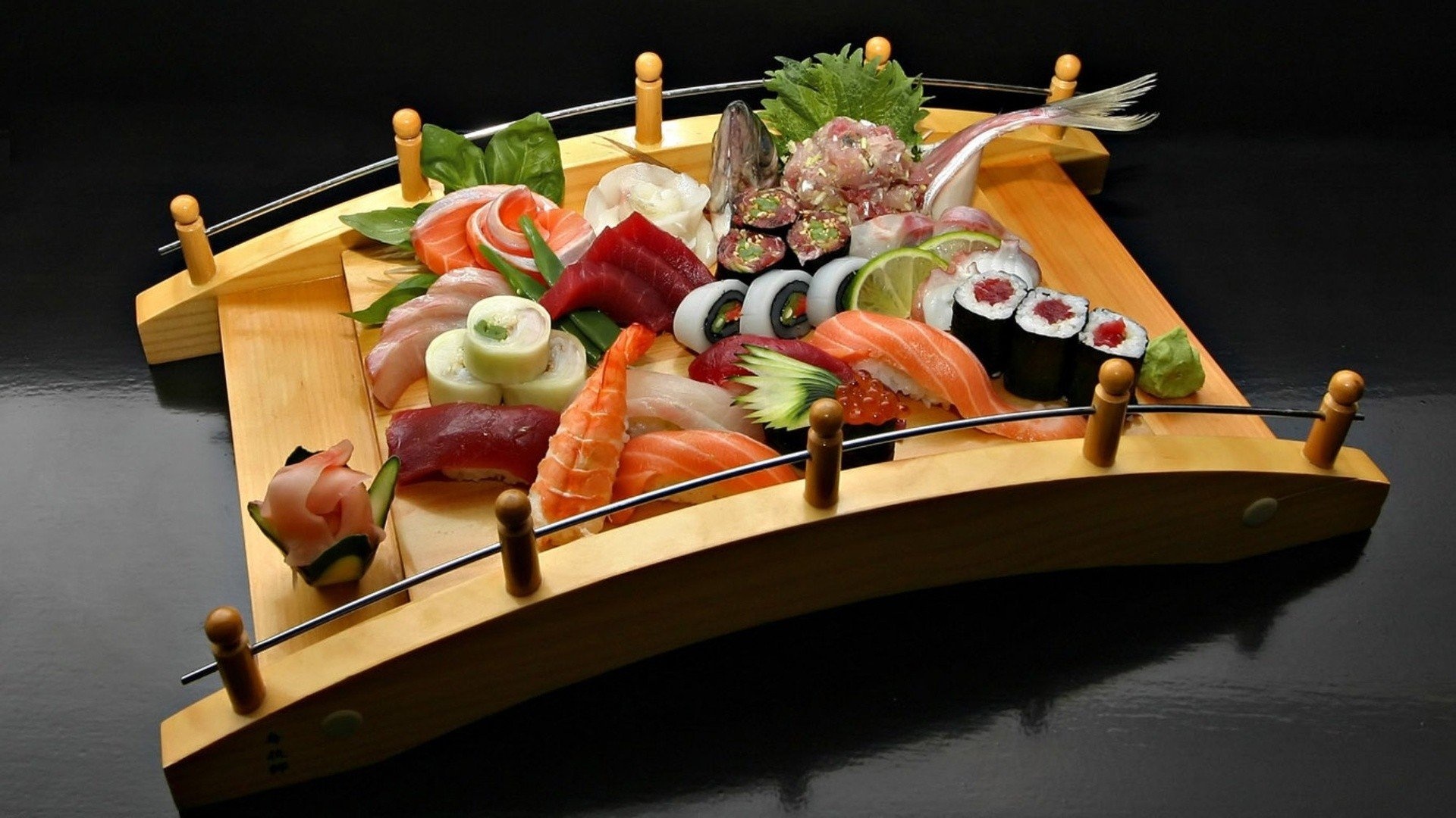Savory shrimp sushi, HD food wallpapers, Seafood delight, Culinary photography, 1920x1080 Full HD Desktop