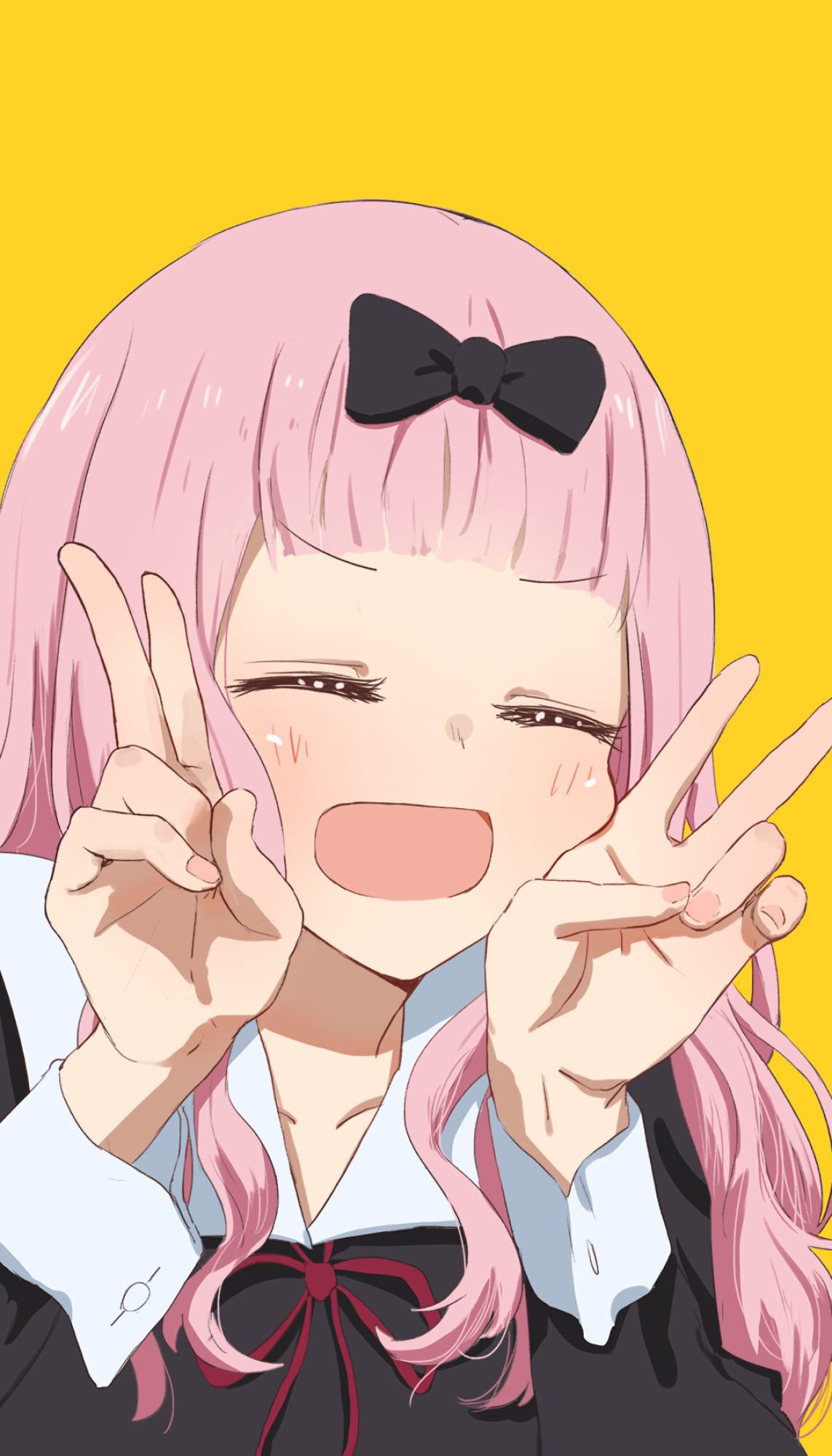 Kaguya sama love is war, anime girls pink hair, smiling chika fujiwara, 1150x2000 HD Phone