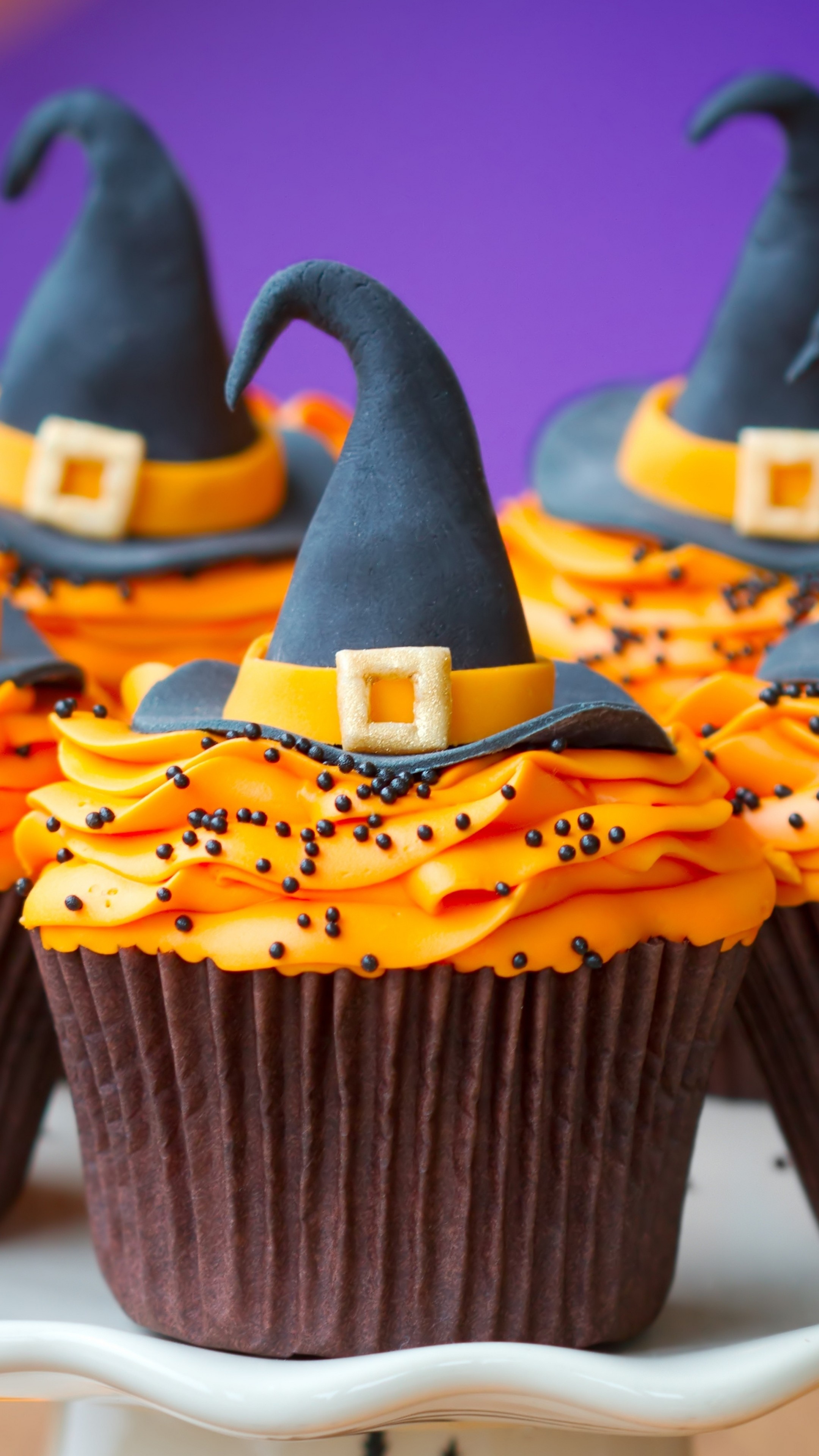 Witch hats, Cupcakes Wallpaper, 2160x3840 4K Phone