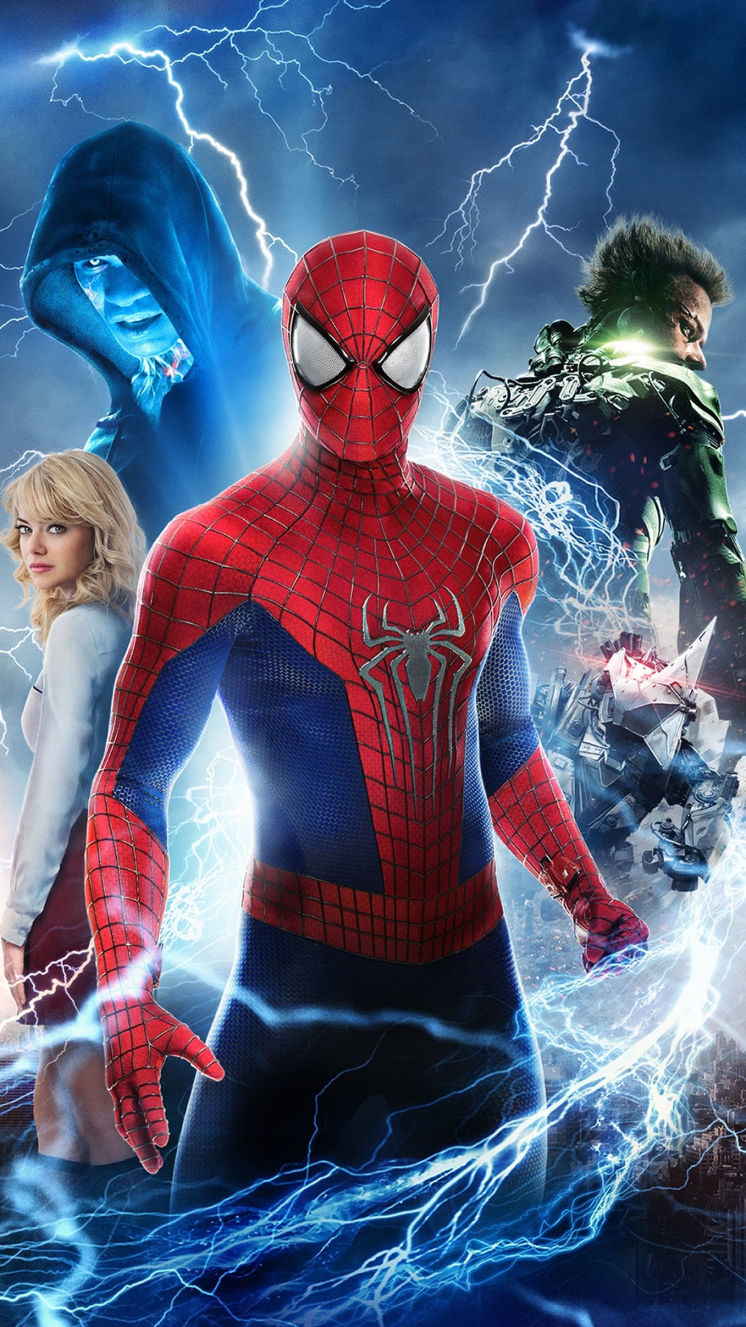 Spider-Man, Electro, Gwen Stacy, Green Goblin, Rhino, Full HD Phone wallpaper