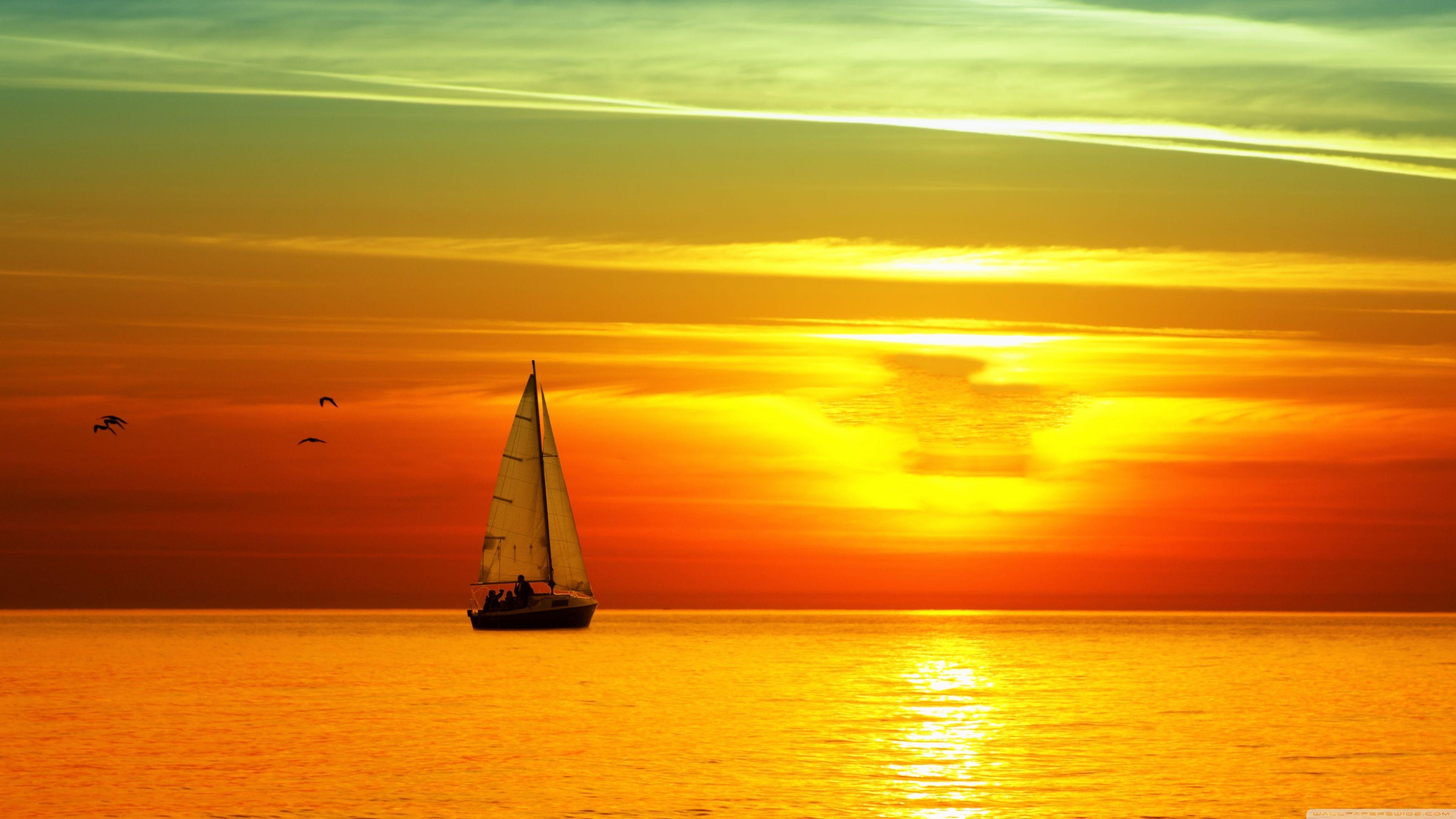 Sunset sailing wallpapers, Sports, Sailing, Backgrounds, 3840x2160 4K Desktop