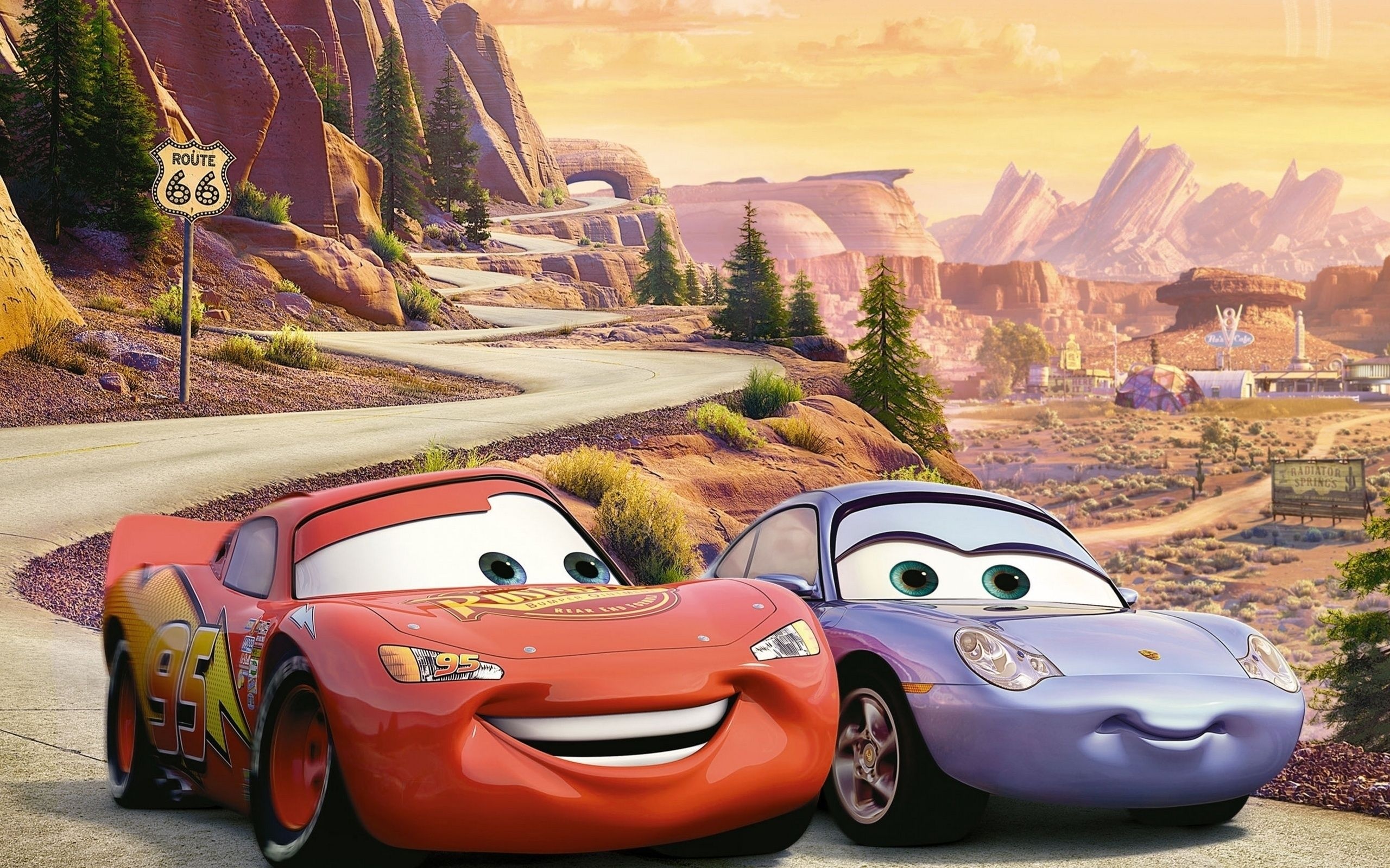 Disney Cars, Lightning McQueen, Animation, Movie franchise, 2560x1600 HD Desktop