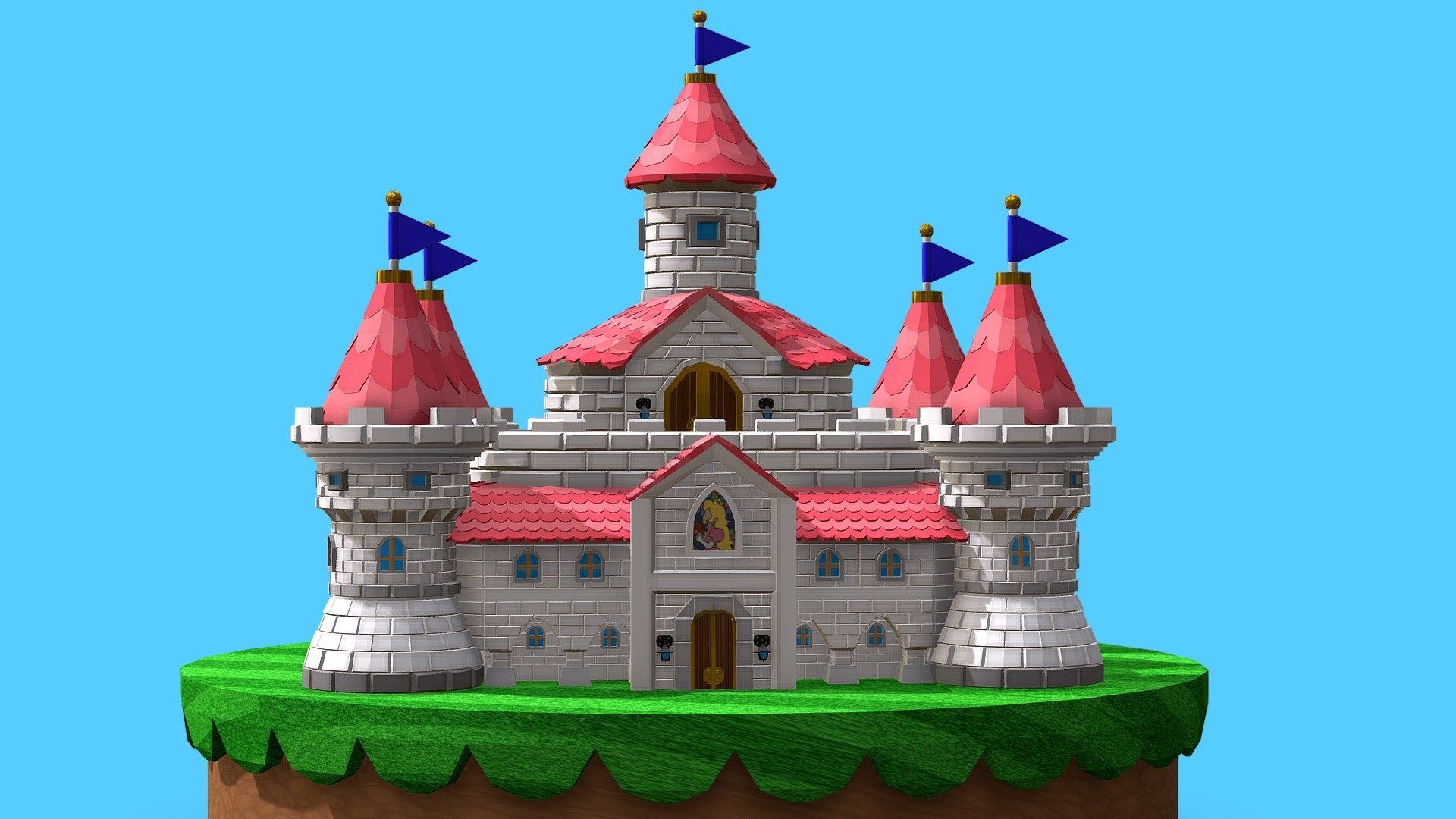 Peach's castle, Mario Castle Wallpaper, 1920x1080 Full HD Desktop