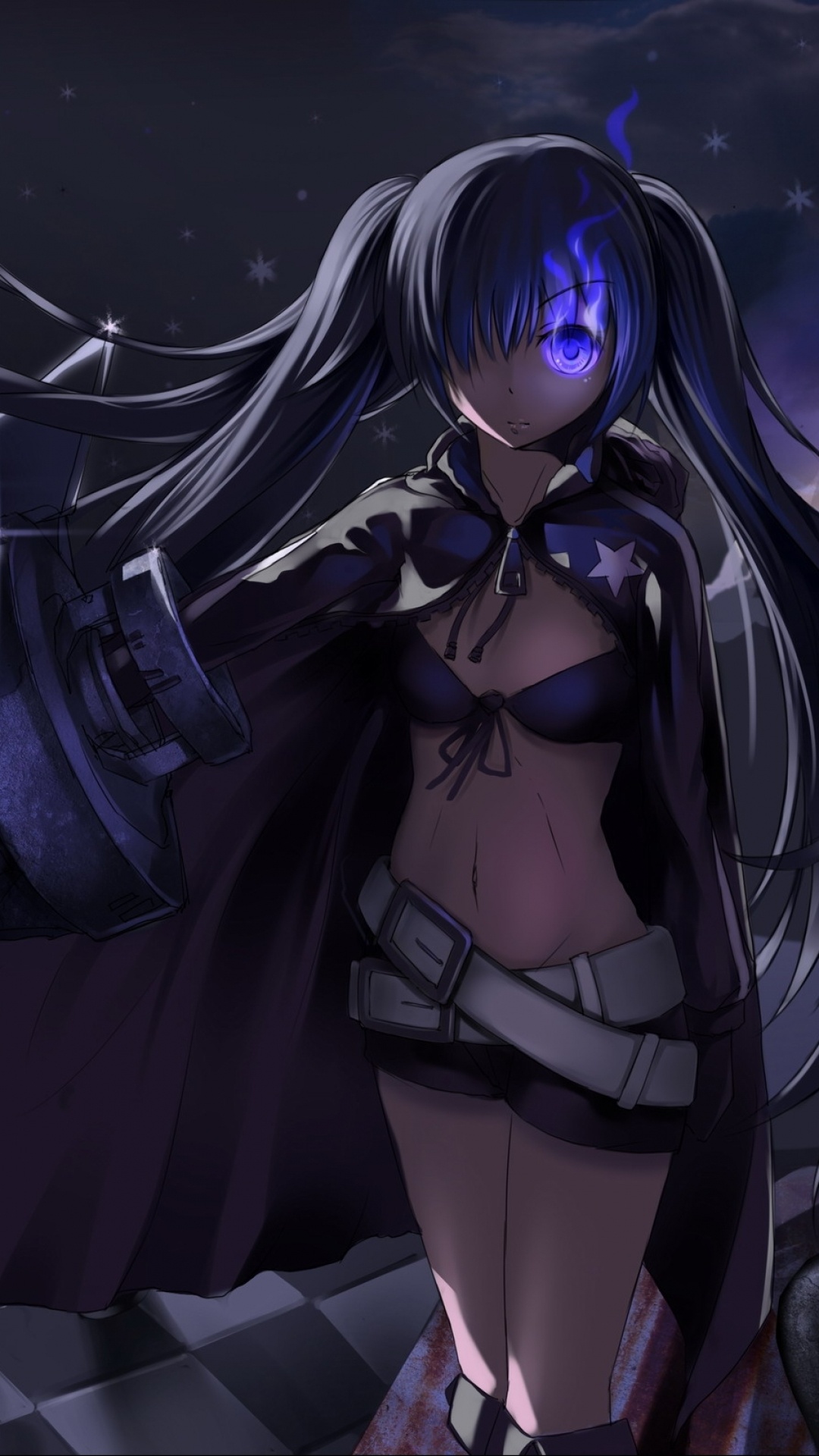 Black Rock Shooter, Anime black, Black rock shooter, Anime, 1080x1920 Full HD Phone